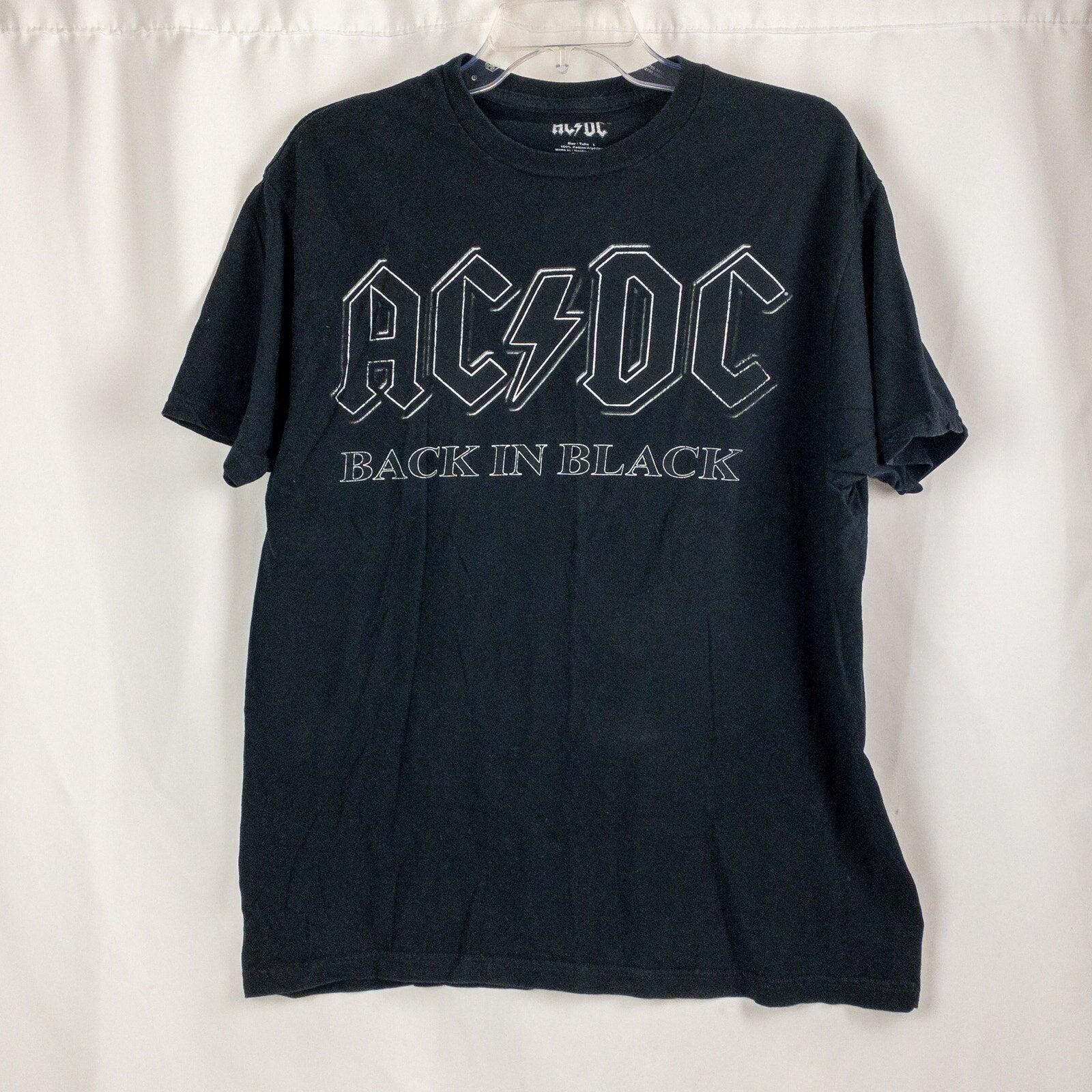 AC/DC AC/DC Back in Black Graphic T Shirt Band Tee Mens Large Size L / US 10 / IT 46 - 1 Thumbnail