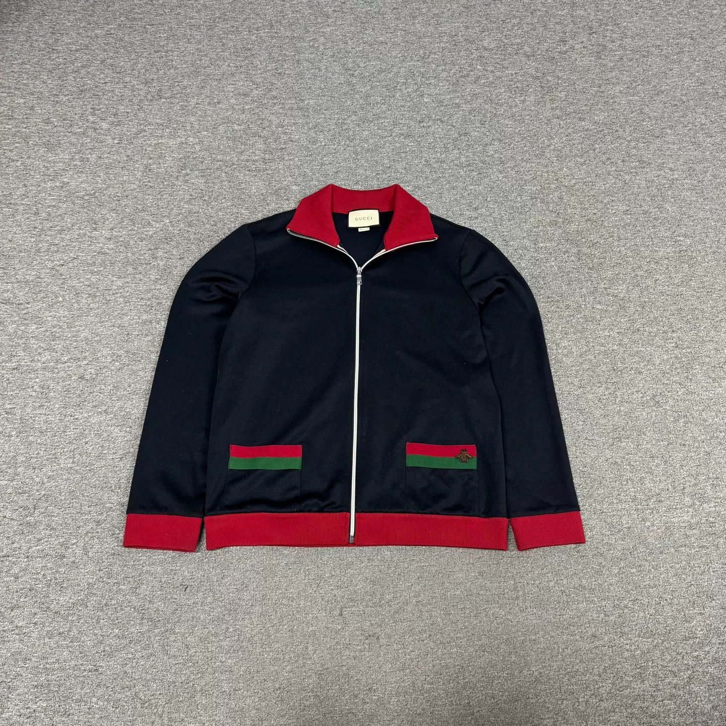 Gucci Gucci Red Green Bee Embroidery Zipper Jacket Size US XL / EU 56 / 4 - 1 Thumbnail