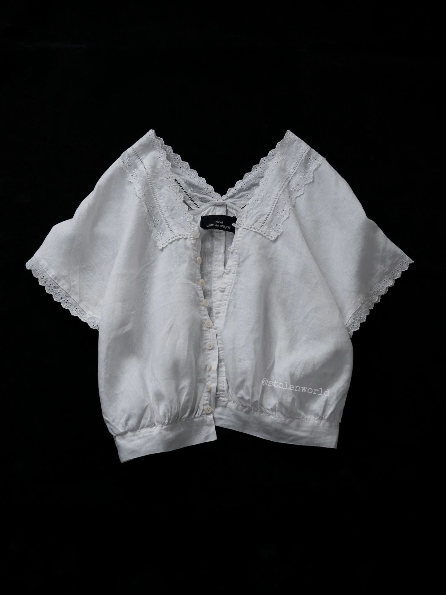 Comme des Garcons tricot comme des garçons 2011ss linen lace blouse Size S / US 4 / IT 40 - 3 Thumbnail