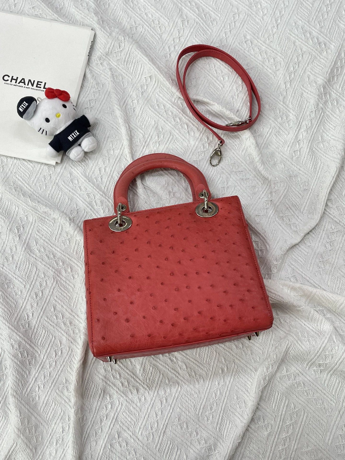 Dior Dior Lady Dior 5 Ostrich Limited Near New Strap Size ONE SIZE - 2 Thumbnail