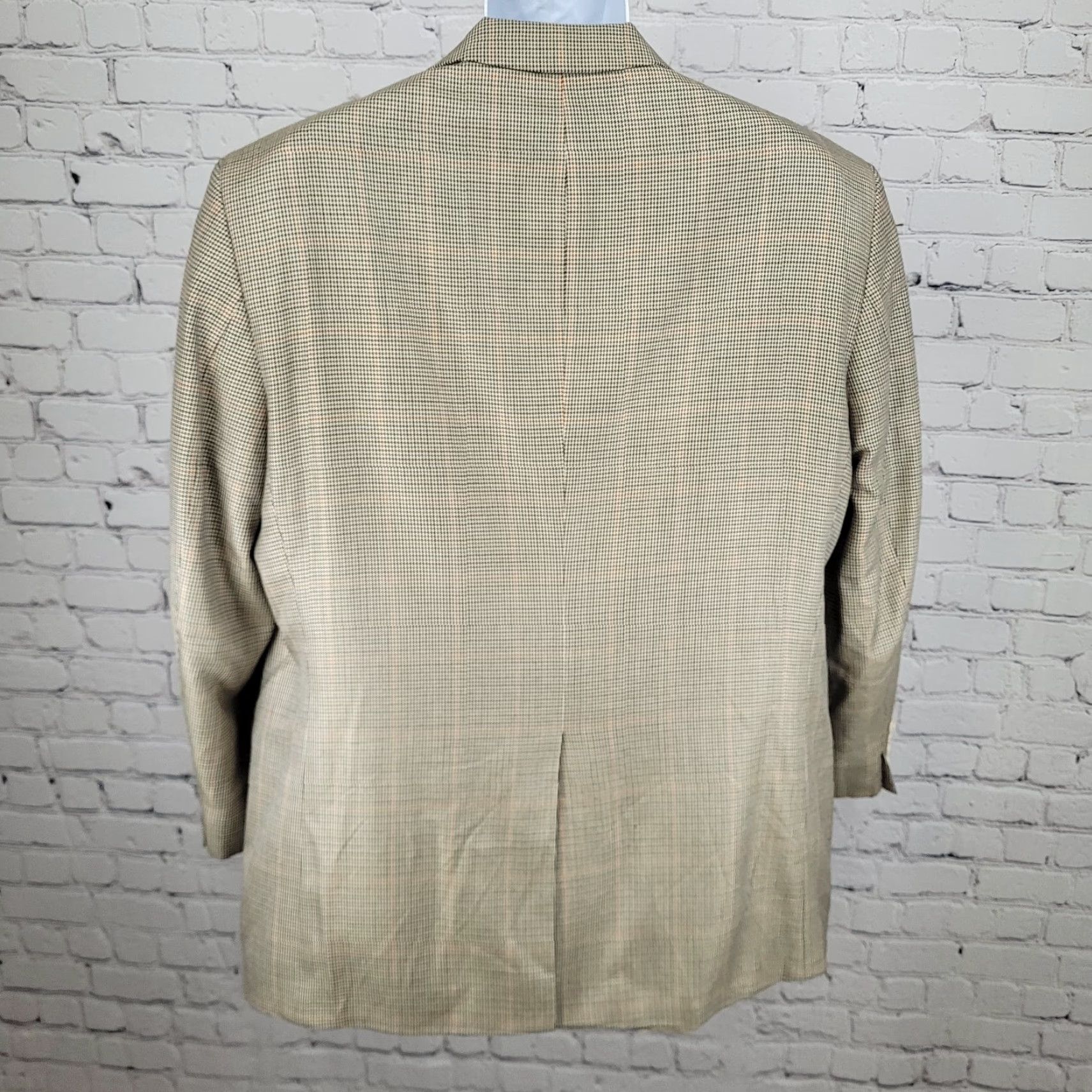 Vintage VINTAGE Haspel Cream Black Silk Wool Houndstooth Sport Coat Blazer Size 46R Mens Size 46R - 2 Thumbnail