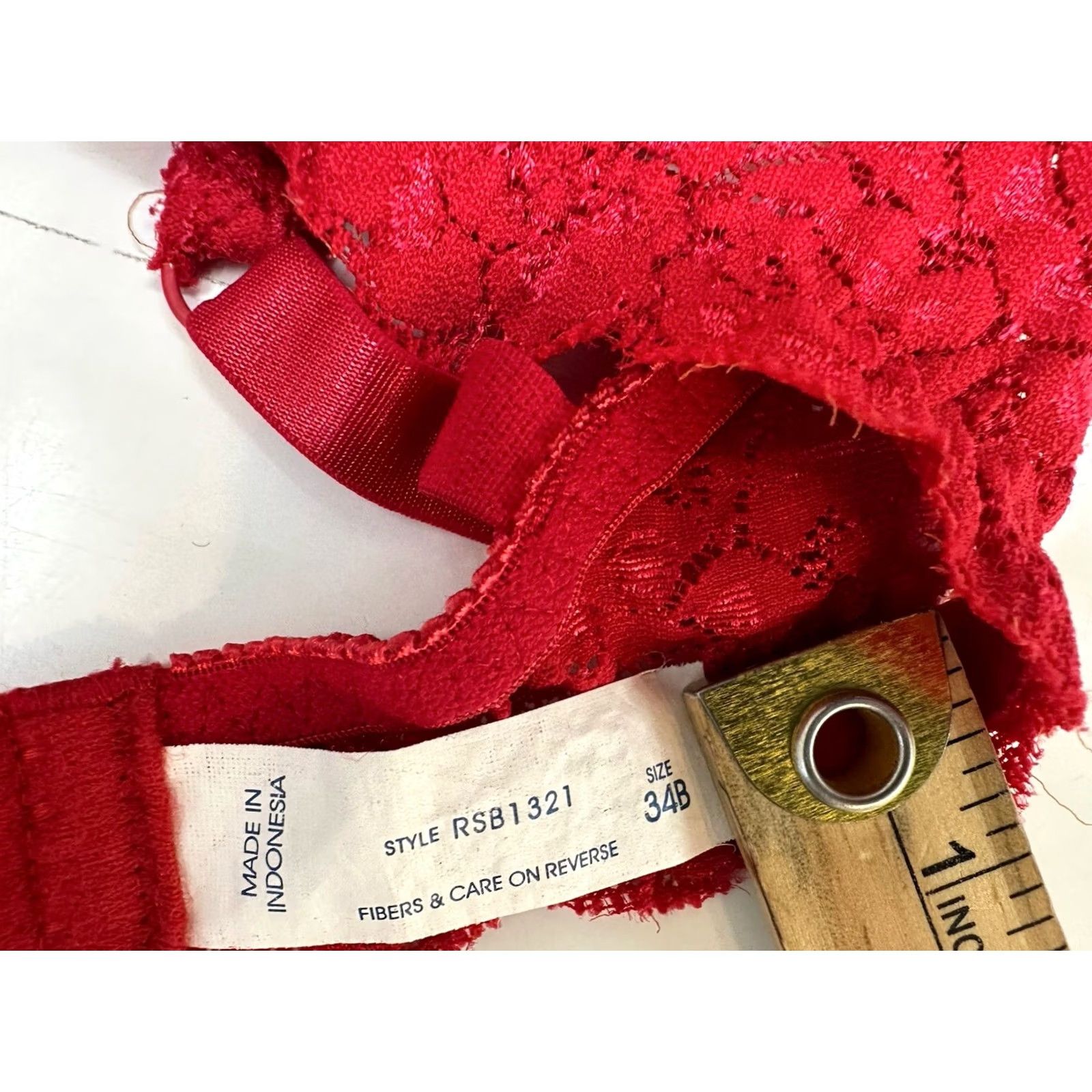 Vintage Unbranded Womens Bra 34B Red Lacey Underwired No Padding T-Shirt Bra Vintage No Size ONE SIZE - 3 Thumbnail