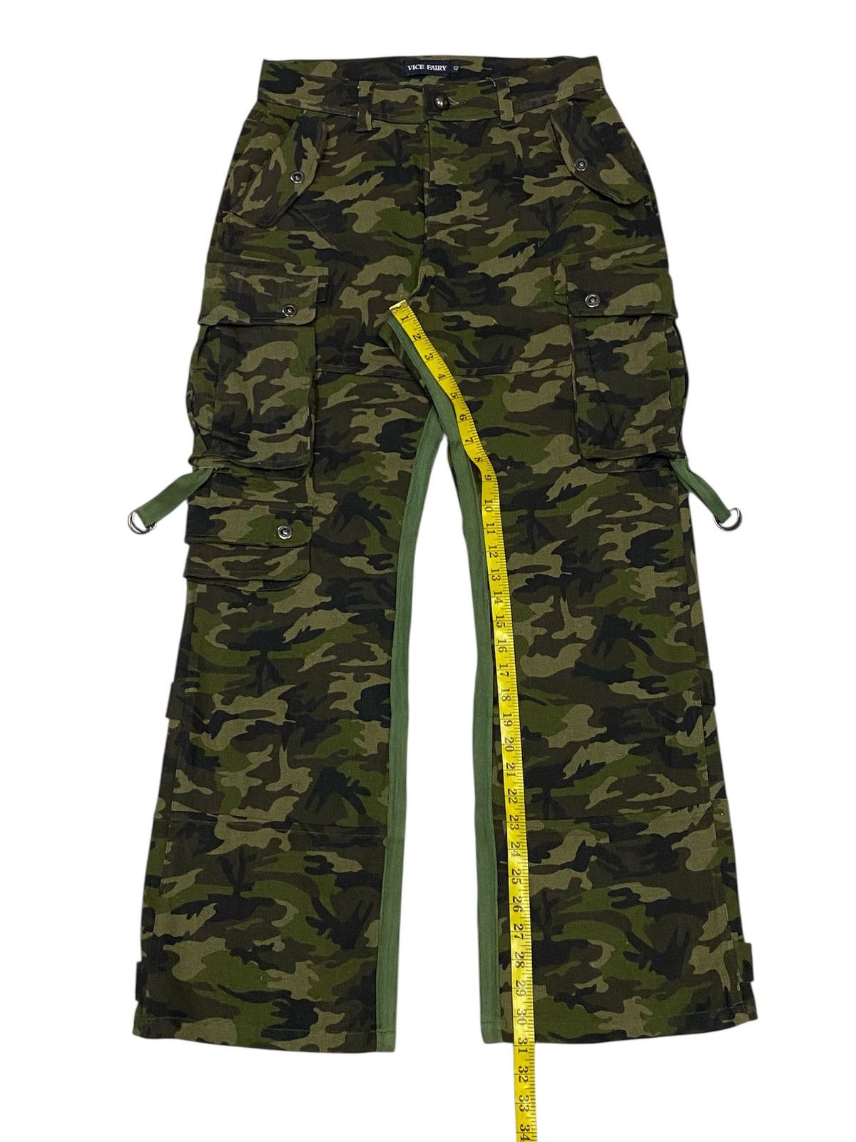 Japanese Brand Vice Fairy Multipocket Stretch Wide Leg Camo Cargo Pants Size US 30 / EU 46 - 18 Thumbnail