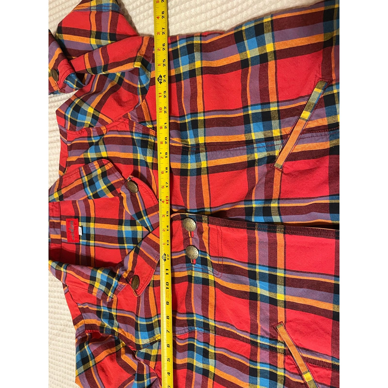 Other Caslon Multicolor Red Plaid Button Up Jacket Coat 20W Size 3XL / US 20-22 - 5 Thumbnail