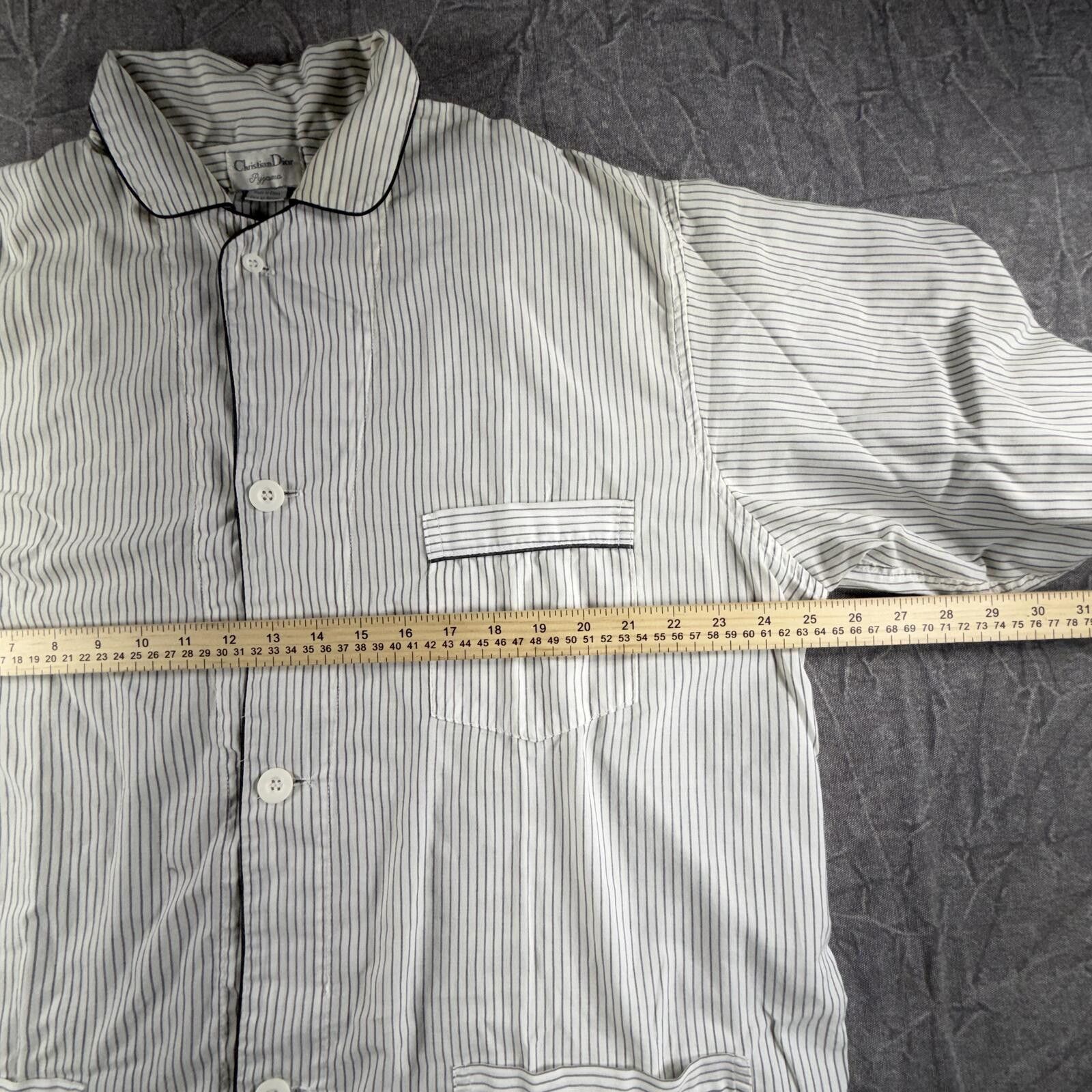 Christian Dior Monsieur Christian Dior Pajama XL White Striped Long Sleeve Size ONE SIZE - 5 Thumbnail