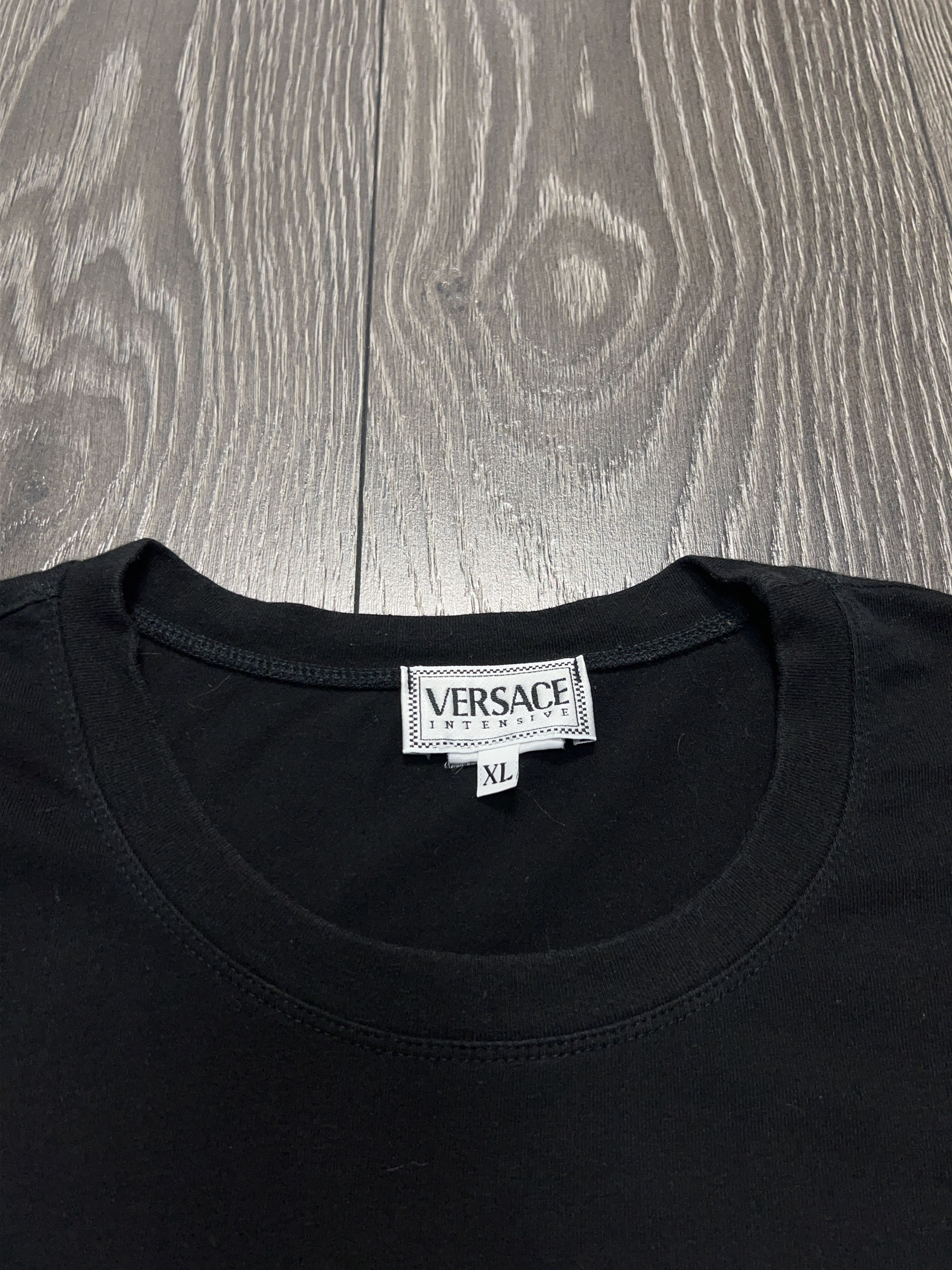 Vintage Mens Versace Intensive Logo Black Cotton Polyamide Size XL Size US XL / EU 56 / 4 - 2 Thumbnail