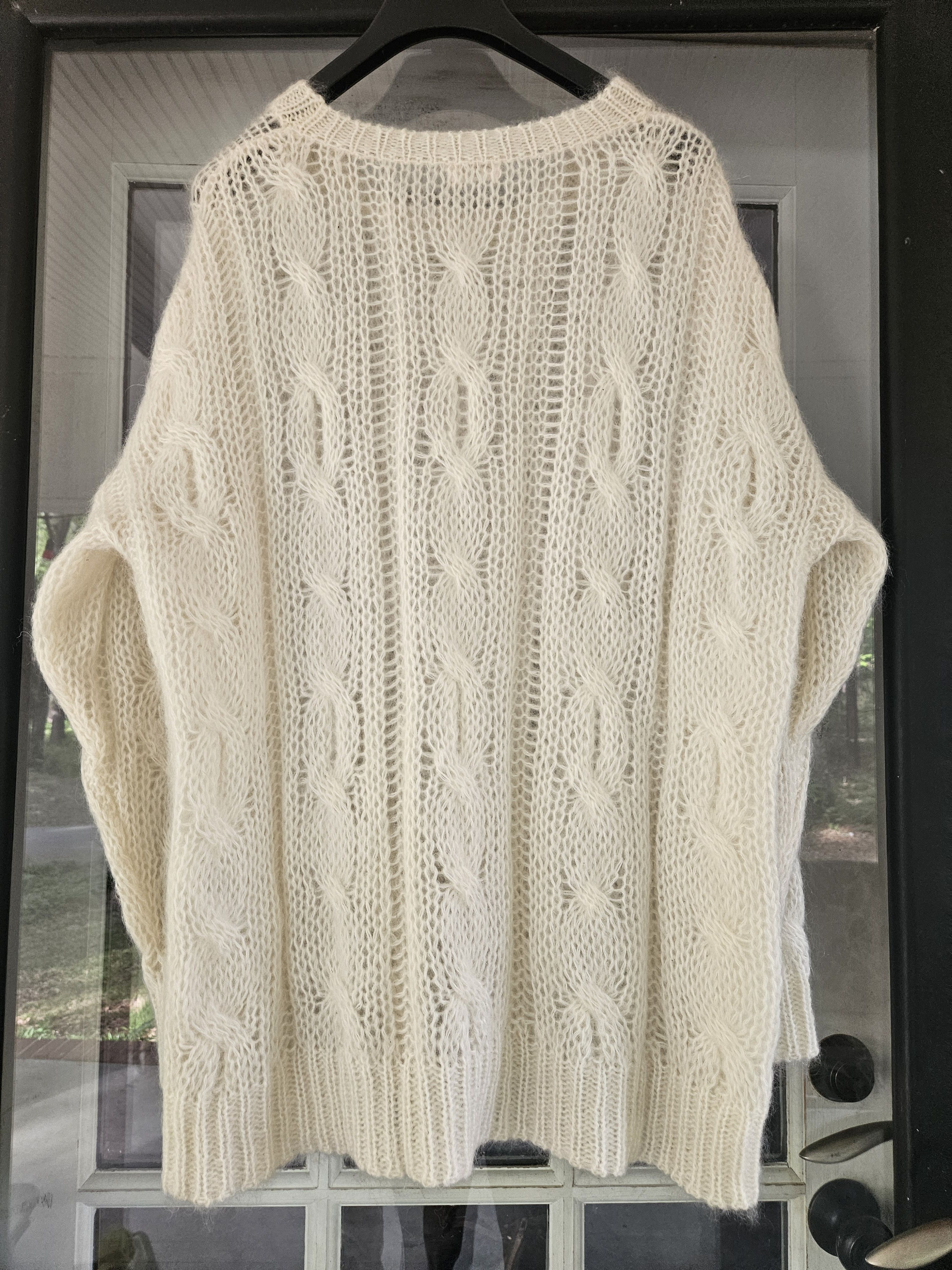 Celine Hedi Aran Runway Mohair Cable Knit Sweater Size US M / EU 48-50 / 2 - 6 Thumbnail