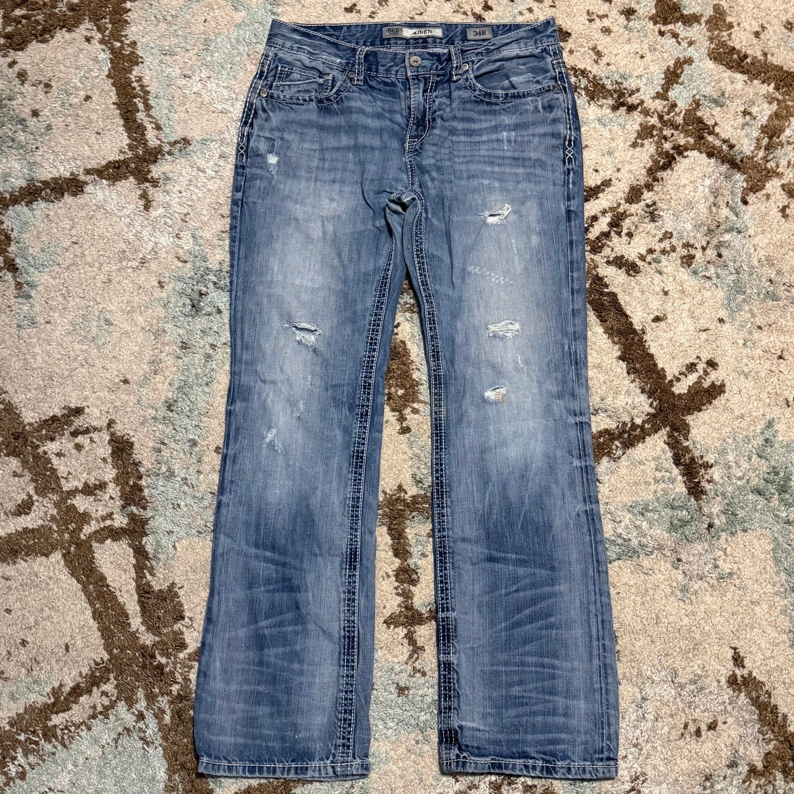 BKE BKE Buckle Mens Aiden Bootcut Jeans Size 34R Light Wash Size US 34 / EU 50 - 1 Thumbnail