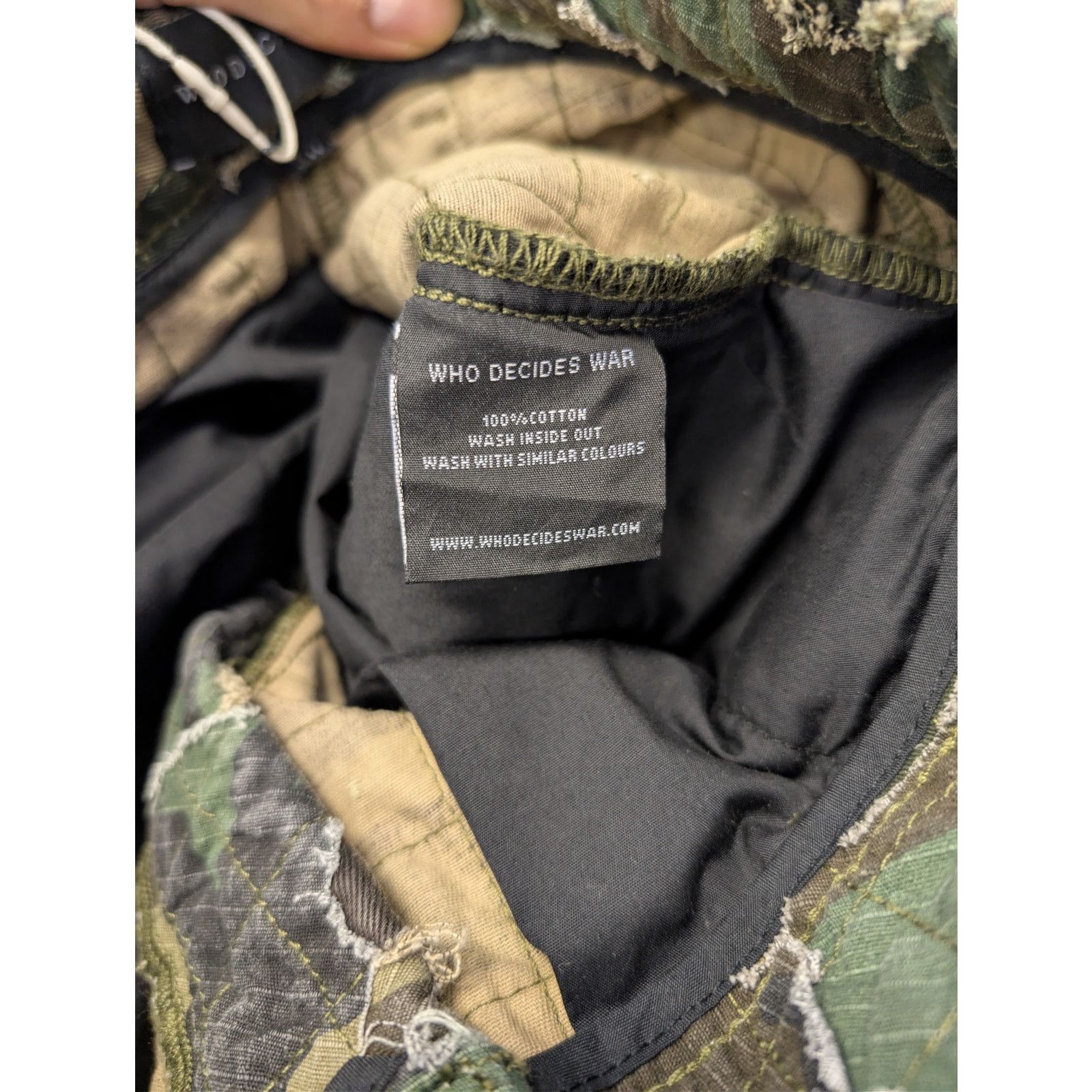 Who Decides War o1rshd1 Micro Distressed Cargo Pants in Olive Size US 30 / EU 46 - 17 Thumbnail