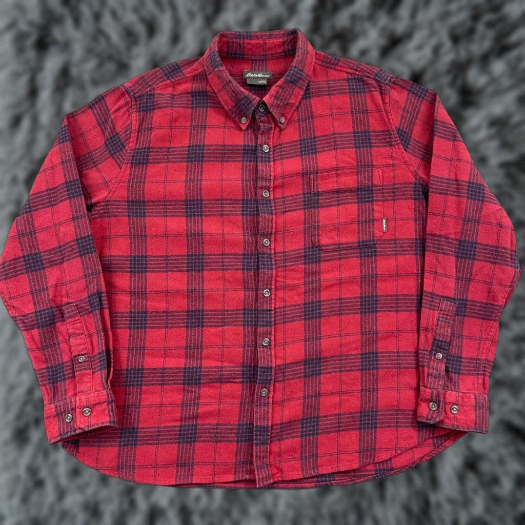 Eddie Bauer Eddie Bauer Shirt Mens 2XL Red Flannel Long Sleeve Plaid Relaxed Hiking Outdoor Size US XXL / EU 58 / 5 - 1 Thumbnail