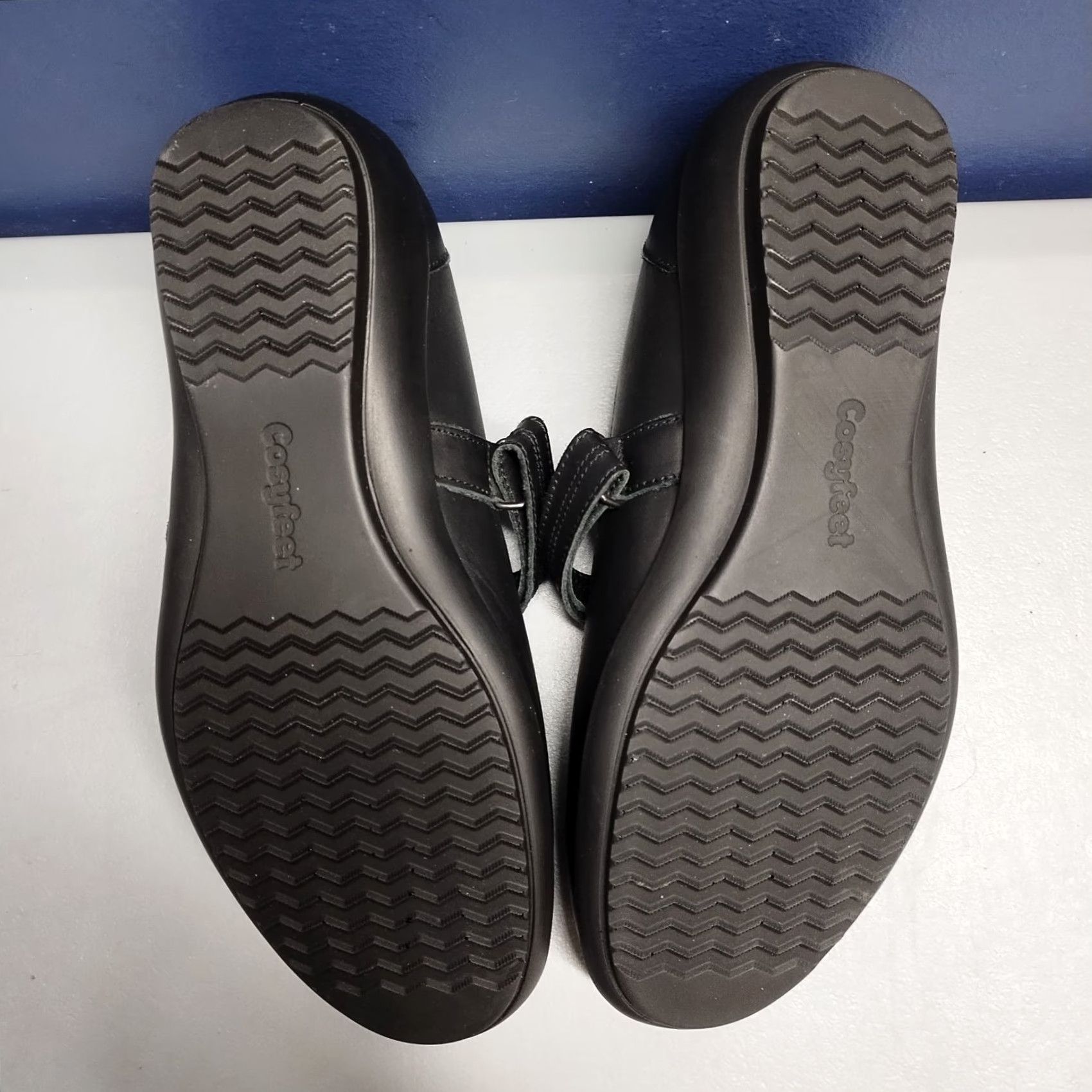 Vintage Cosyfeet Womens Mary Jane Flats Size 8.5 Black Hook & Loop Size US 7 / IT 37 - 7 Thumbnail