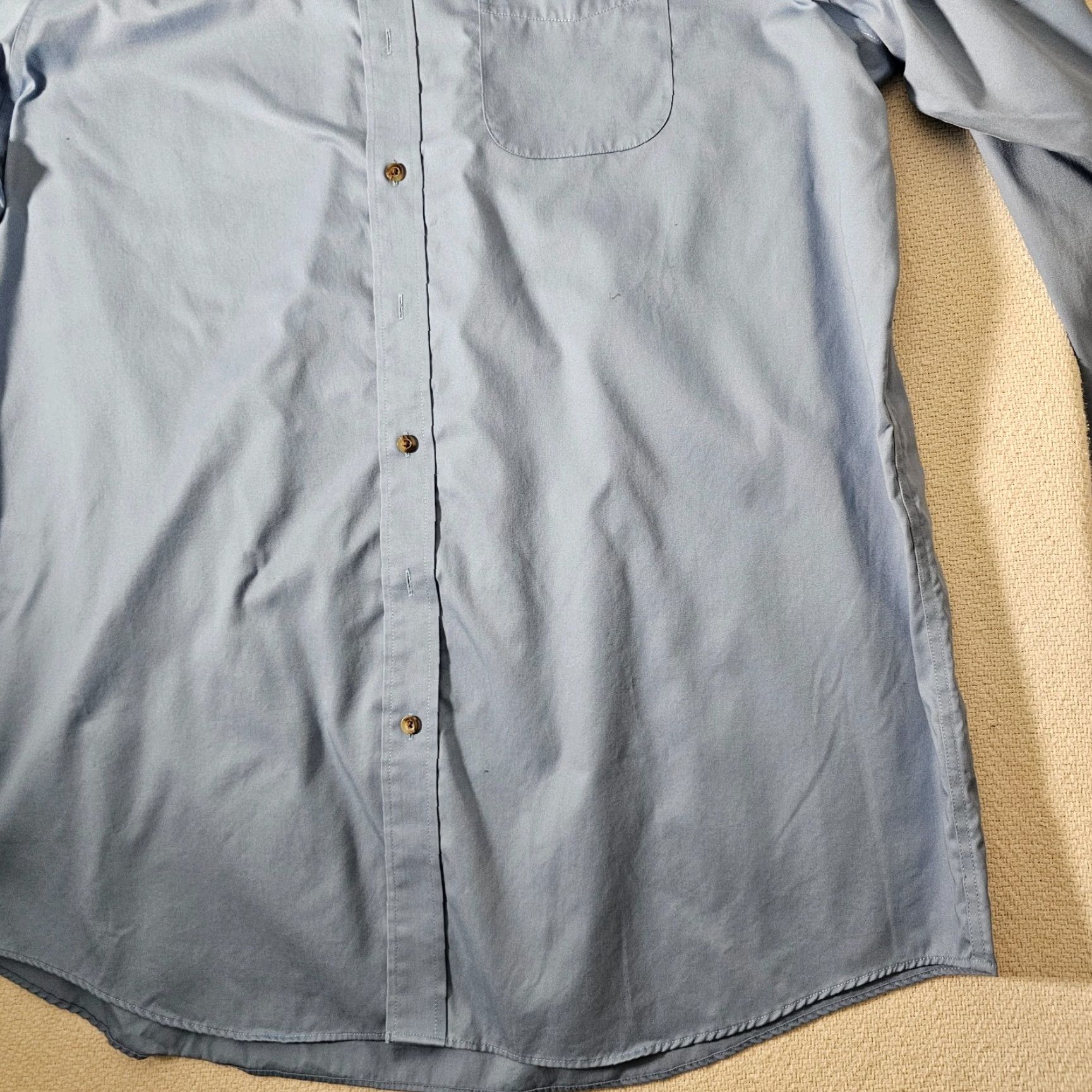 Vintage L.L. Bean Button-Up Shirt Mens 2XLT Blue Long Sleeve Collared Collar-Down Wrinkle Resistant Pocket Size US XXL / EU 58 / 5 - 2 Thumbnail