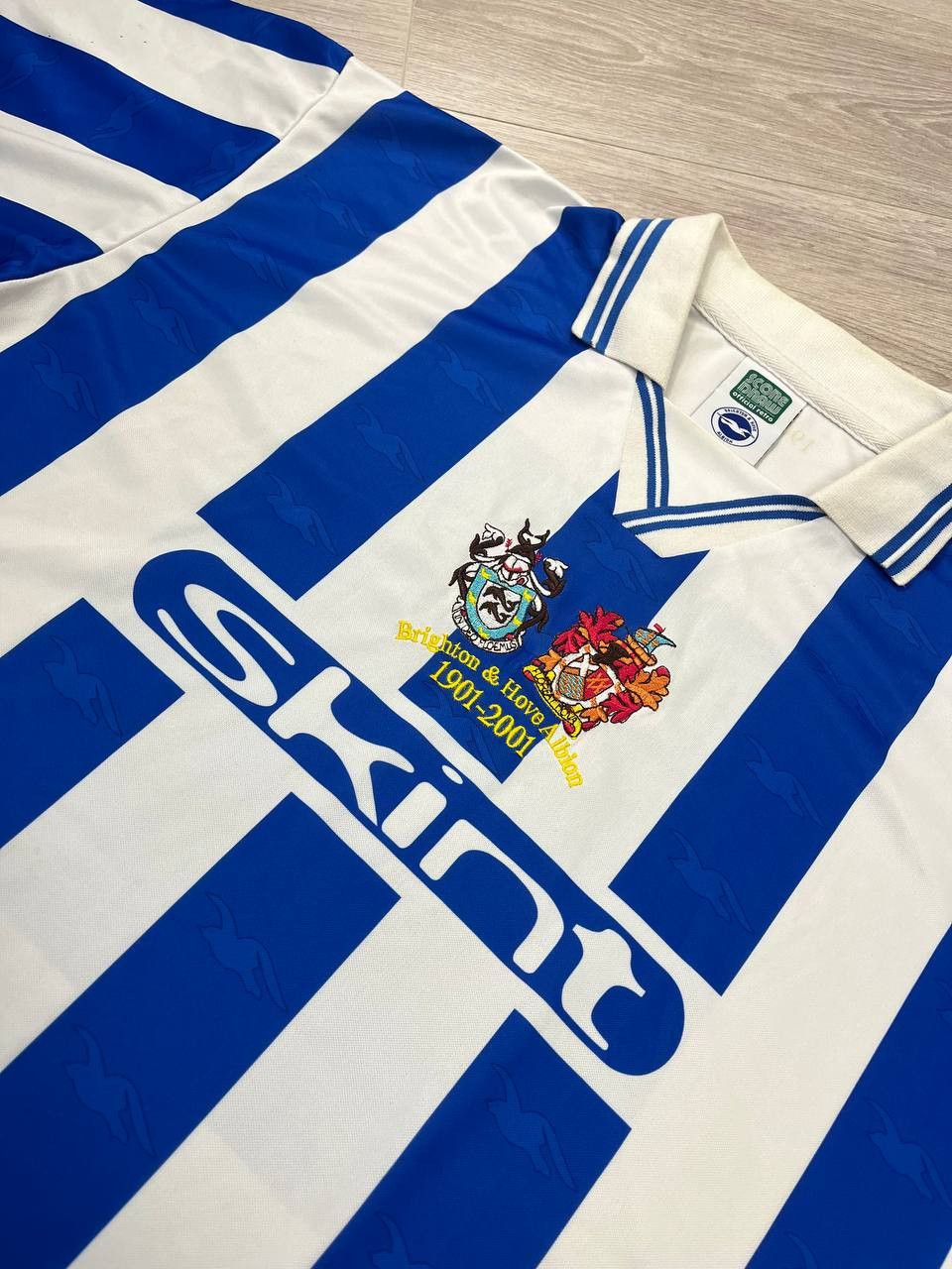Adidas Brighton Centenary Football Shirt 2001/02 Adults Score Draw Size US L / EU 52-54 / 3 - 2 Thumbnail
