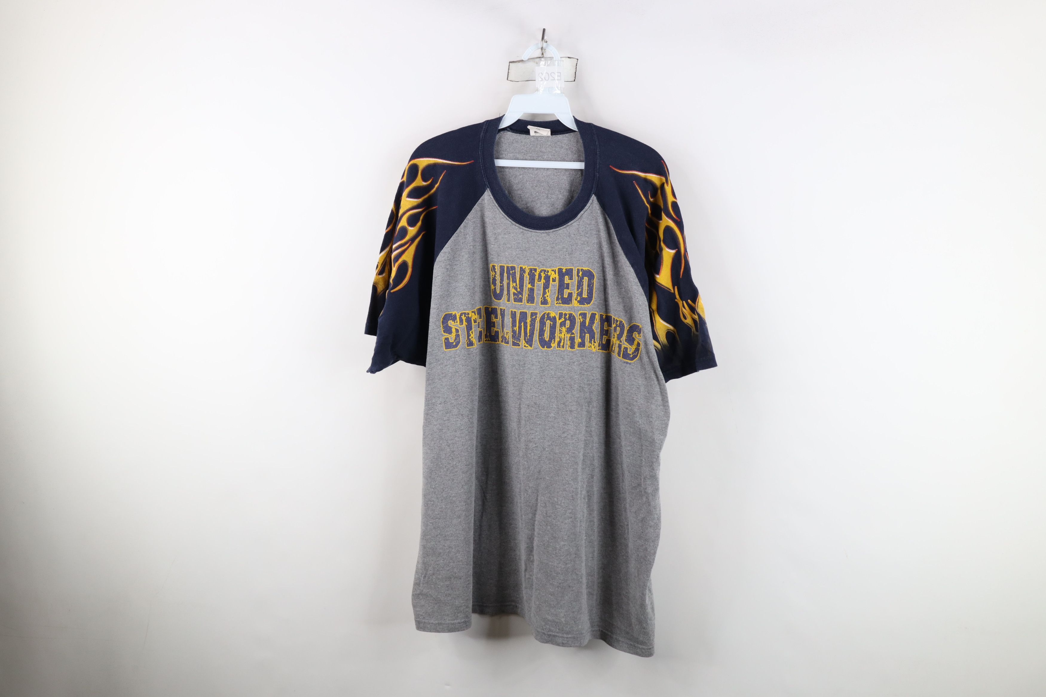 Vintage Vintage 90s Union United Steel Workers Raglan T-Shirt USA Size US XXL / EU 58 / 5 - 1 Thumbnail