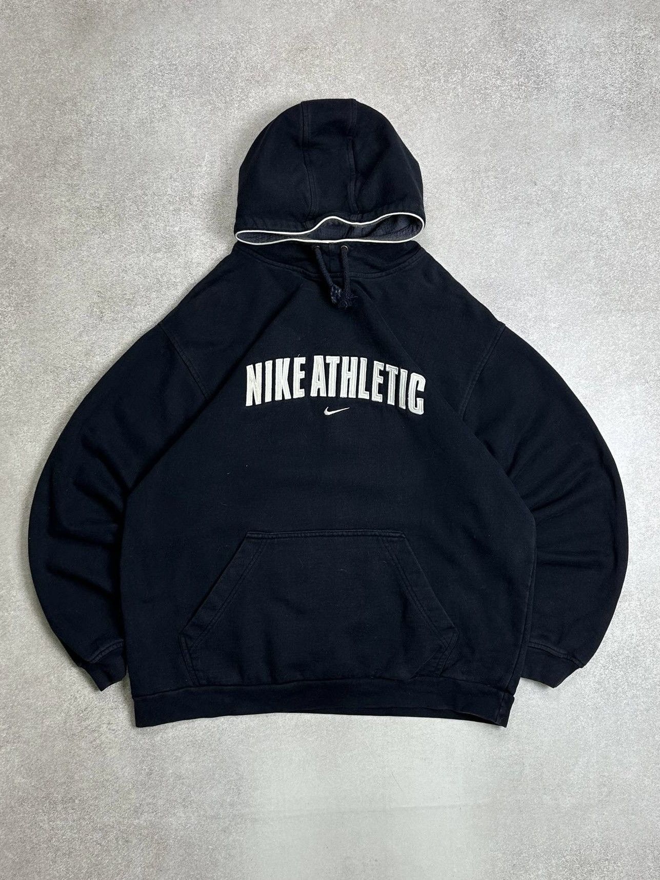 Nike Vintage Nike Athletic Central Logo Boxy Hoodie Rare Y2K L Size US L / EU 52-54 / 3 - 1 Thumbnail