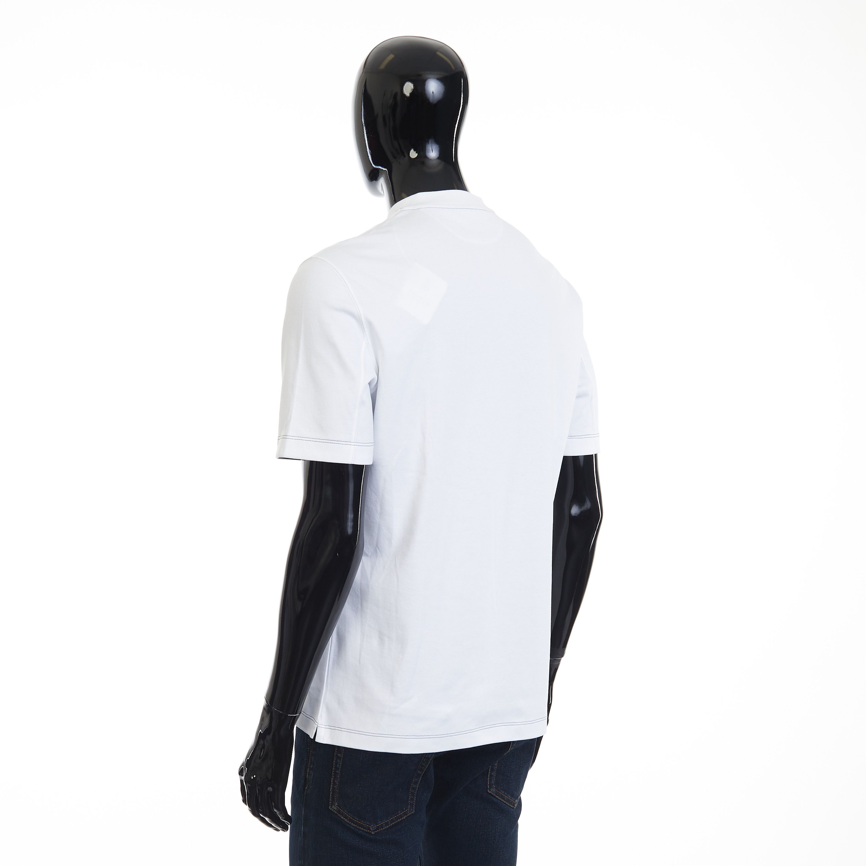 Brunello Cucinelli White V-Neck T-shirt - Short-sleeve, Cotton Interlock Size US L / EU 52-54 / 3 - 5 Thumbnail