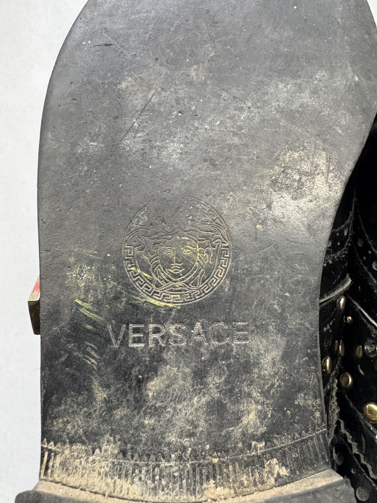 Versace Versace Vintage Black Patent Brogues Medusa Buckle Shoes 90s Size US 11 / EU 44 - 7 Thumbnail