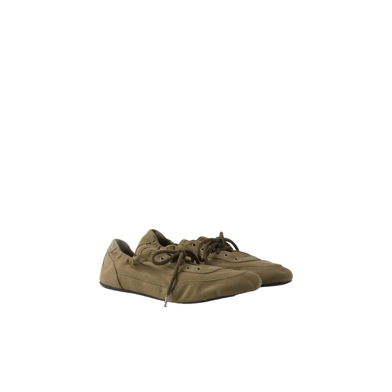PRADA Collapse $1100 Military Green Canvas Sneakers New & Au