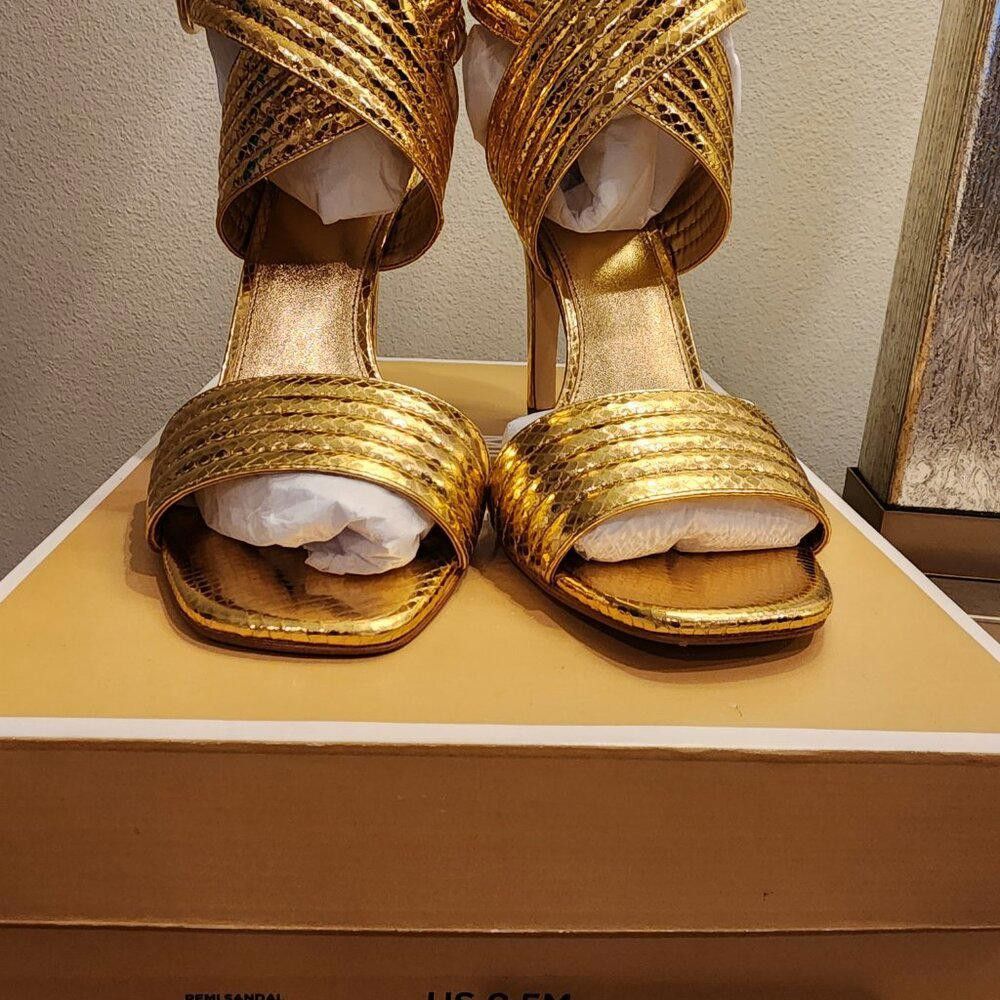 Michael Kors Michael Michael Kors Remi Sandal Metallic Leather Size US 9.5 / IT 39.5 - 3 Thumbnail