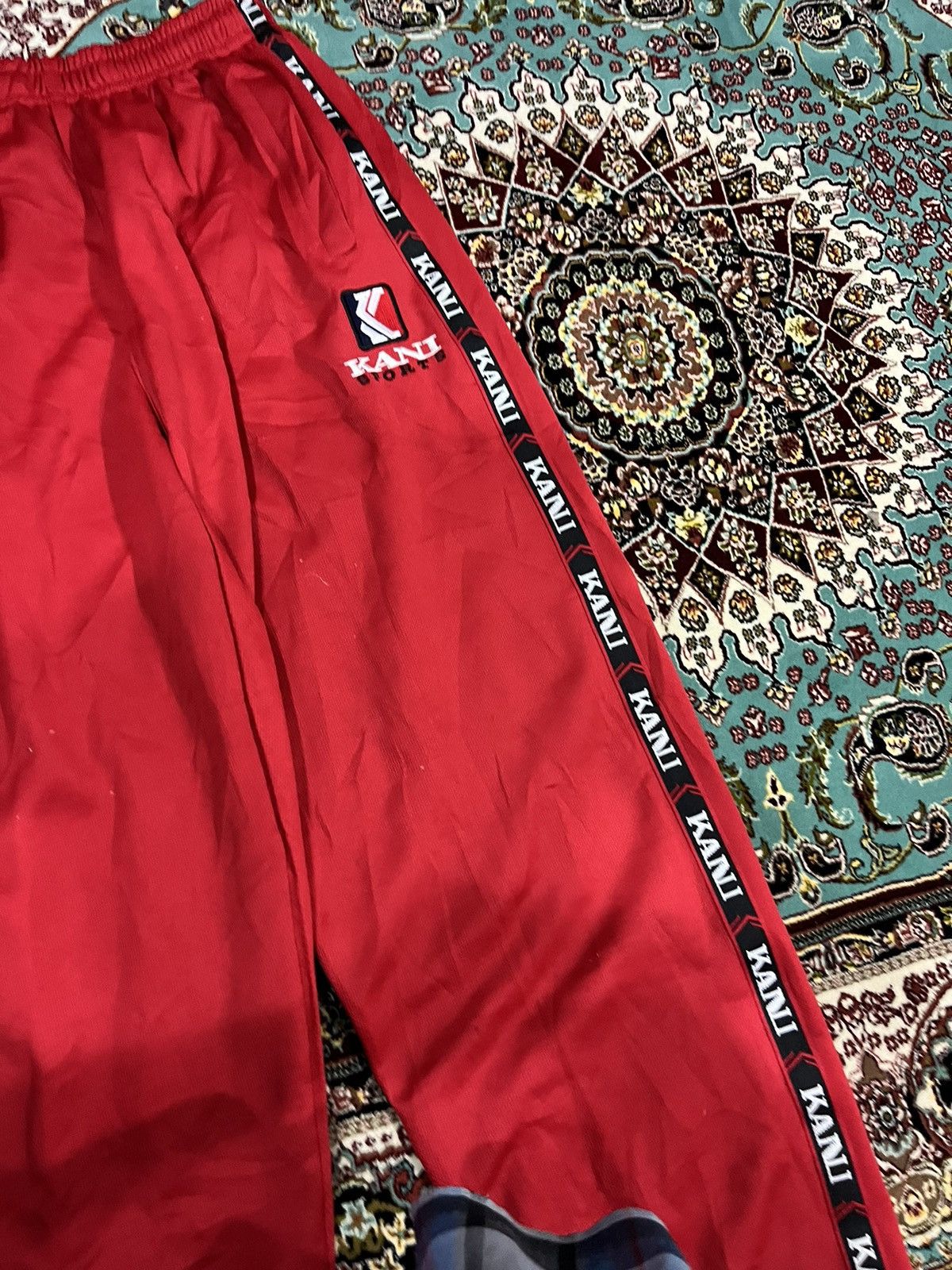 Karl Kani 💥Vintage 90s Culture Karl Kani Red Large Sweatpants Size US 34 / EU 50 - 3 Thumbnail