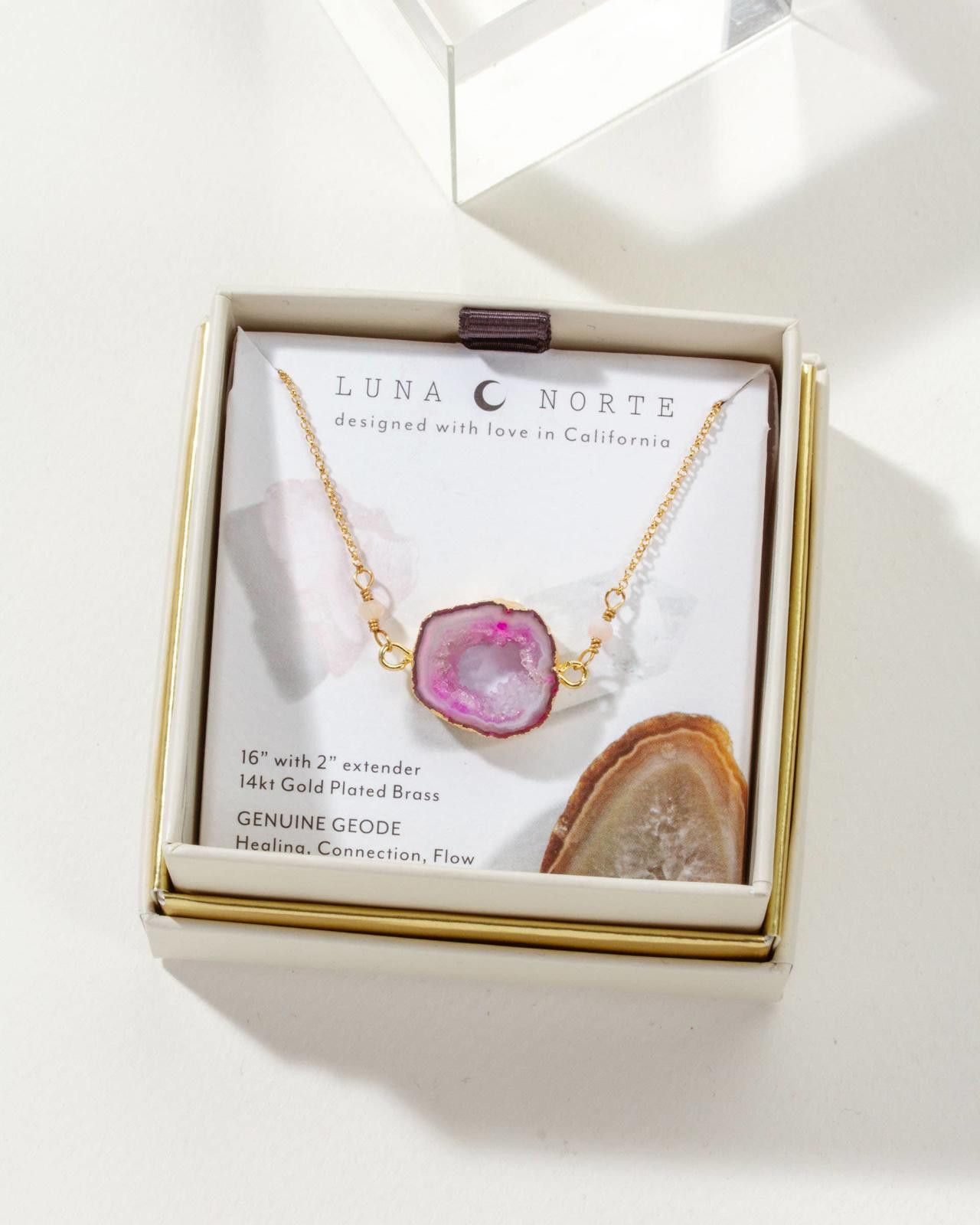 Other Luna Norte Earthly Geode Necklace- Agate Pink Tone Size ONE SIZE - 2 Thumbnail