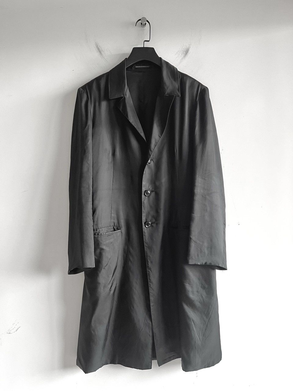 Yohji Yamamoto Yohji Yamamoto - Back Print Staff Long Jacket Coat black Size US S / EU 44-46 / 1 - 6 Thumbnail
