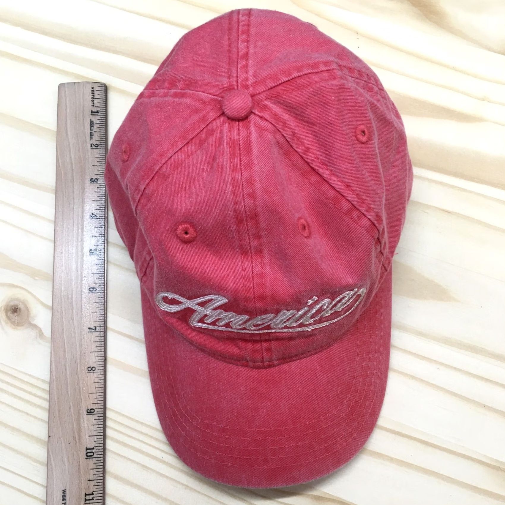 Logo 7 America 76 Baseball Cap Hat Mens Red OS Adjustable Curved Brim Embroidered Logo Size ONE SIZE - 3 Thumbnail