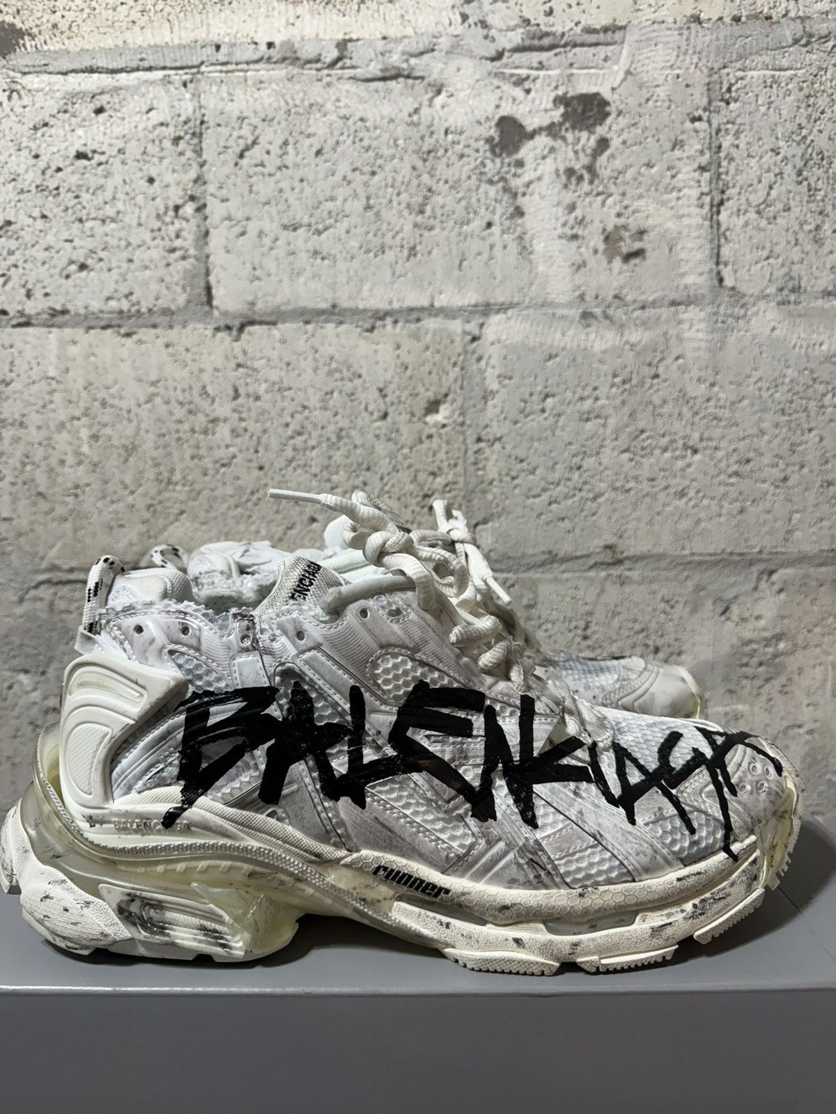 Balenciaga BALENCIAGA Graffiti Runner Sneaker White | Grailed