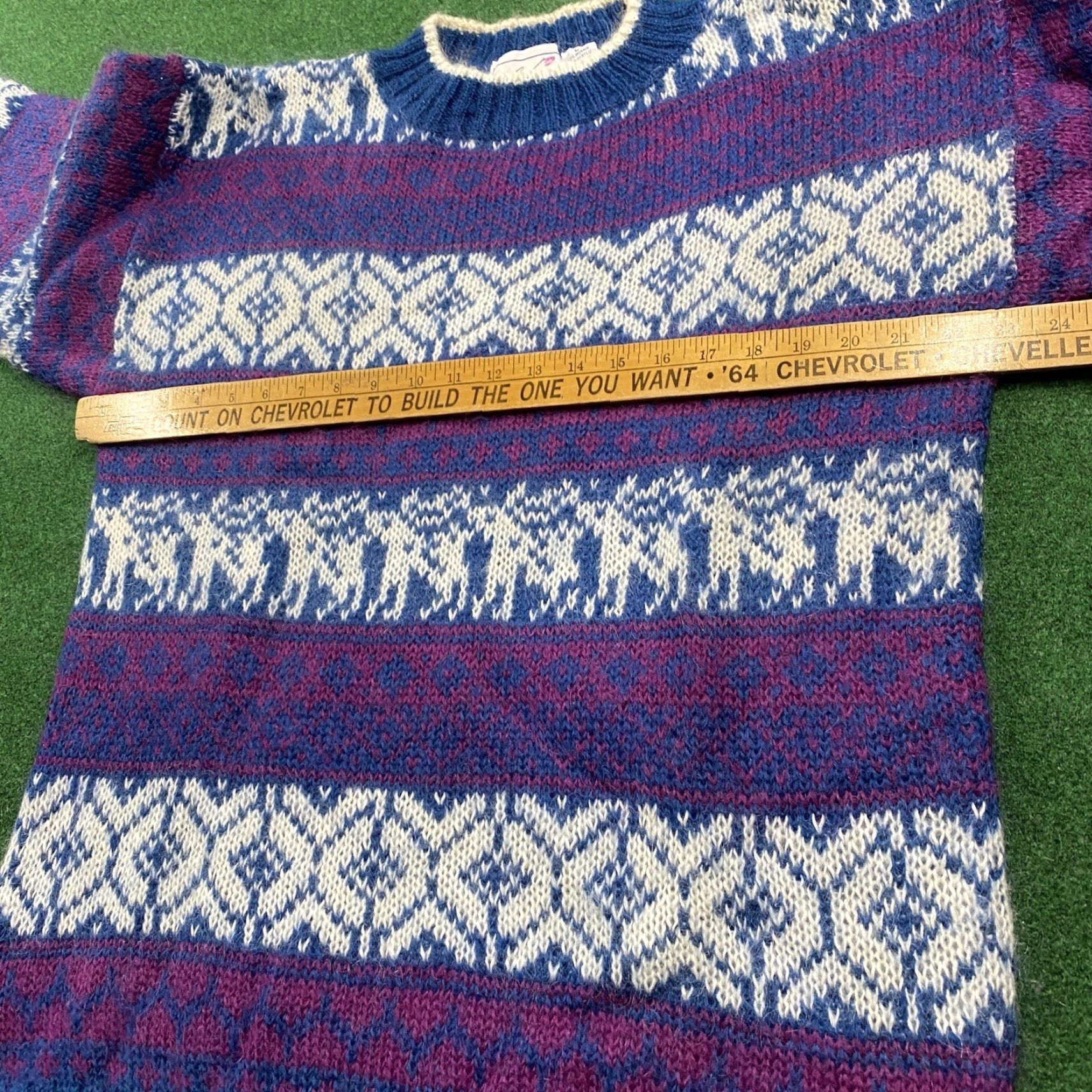 Vintage VINTAGE Striped Mohair Sweater Mens L White 90S Fuzzy Hairy Pullover Sweatshirt Graphic Print Logo Crew Neck Long Sleeve Size US L / EU 52-54 / 3 - 5 Thumbnail