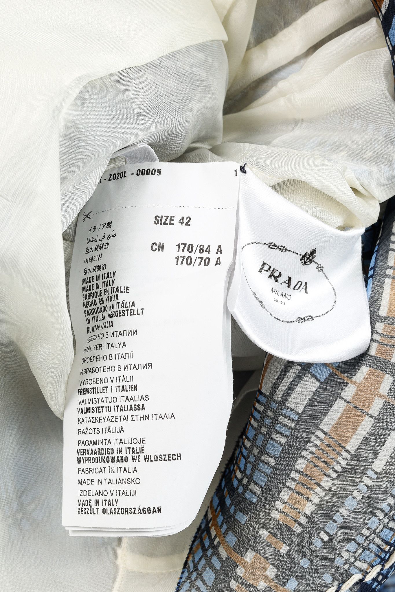 Prada Prada Resort 2015 Blue Plaid-Silk Stitched-Detailing Dress Size M / US 6-8 / IT 42-44 - 14 Thumbnail