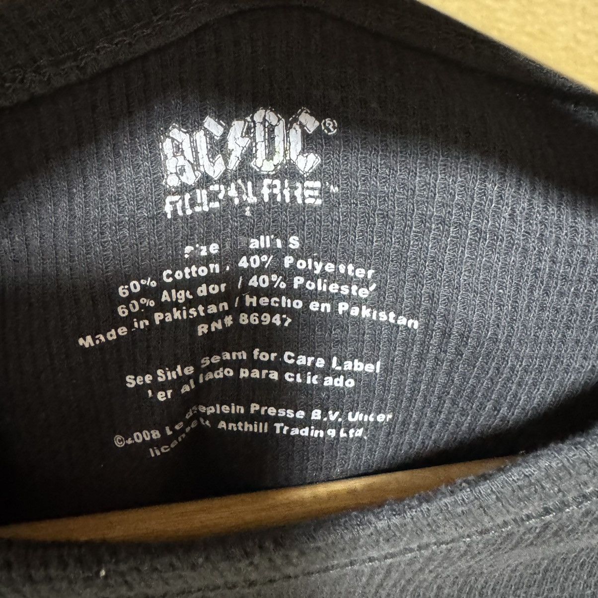 Band Tees × Vintage Y2K ACDC Thermal Long Sleeve Size XS / US 0-2 / IT 36-38 - 3 Thumbnail