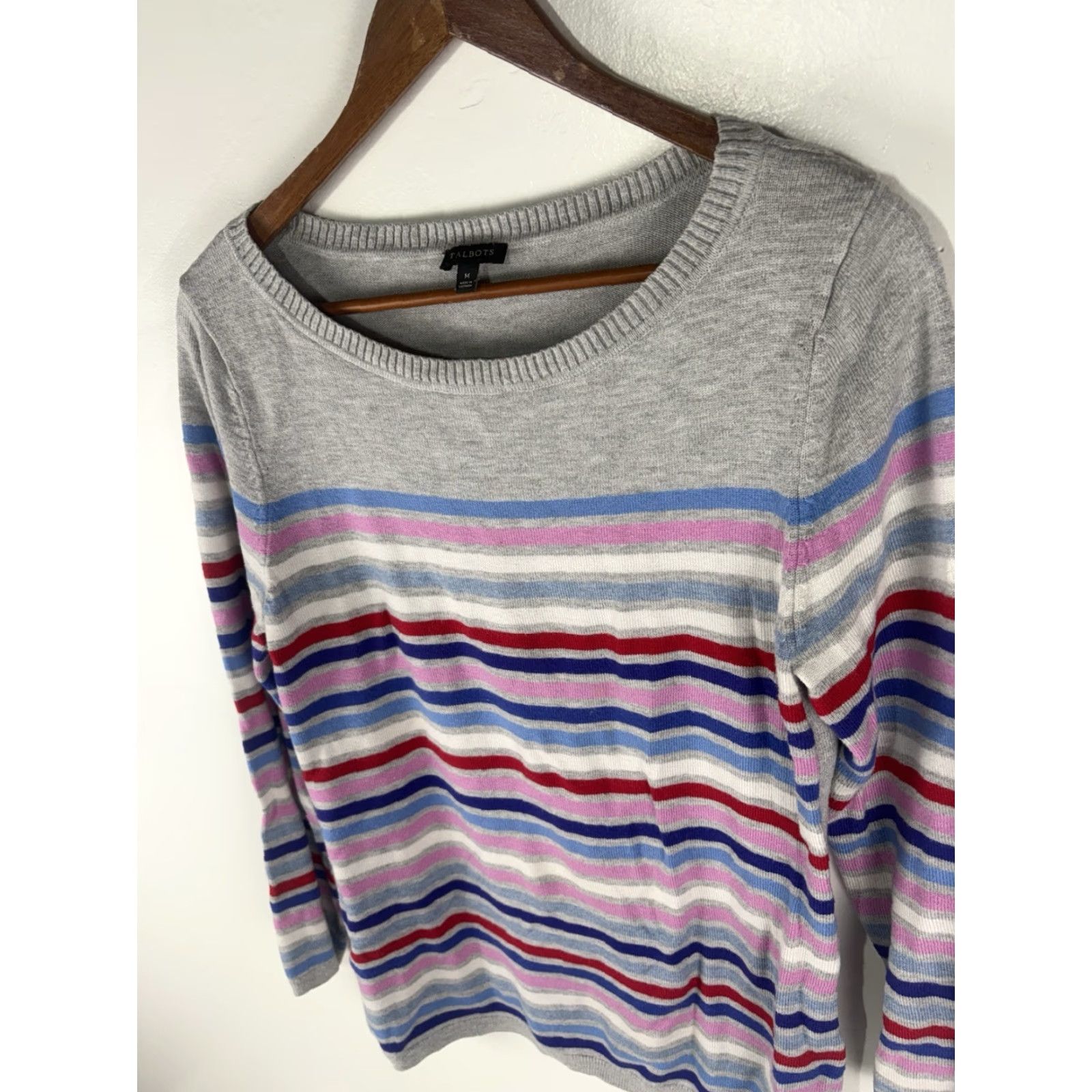 Talbots Talbots Multicolor Striped Sweater Women's Size M Pullover Long Sleeve Classic Preppy Size M / US 6-8 / IT 42-44 - 2 Thumbnail