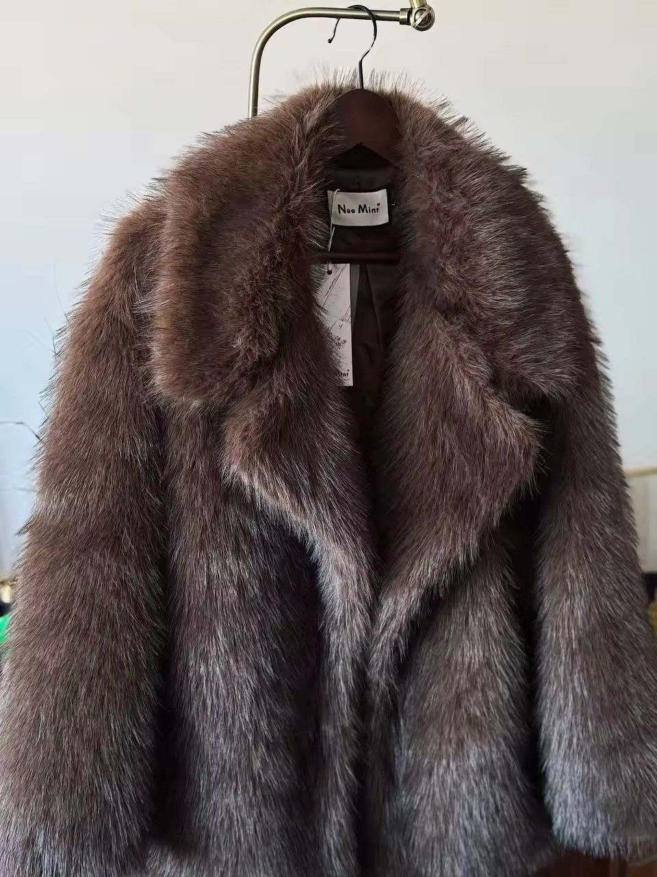 Designer × Vintage Warm Winter Fluffy Oversized Faux Fur Coat Jacket Size L / US 10 / IT 46 - 5 Thumbnail