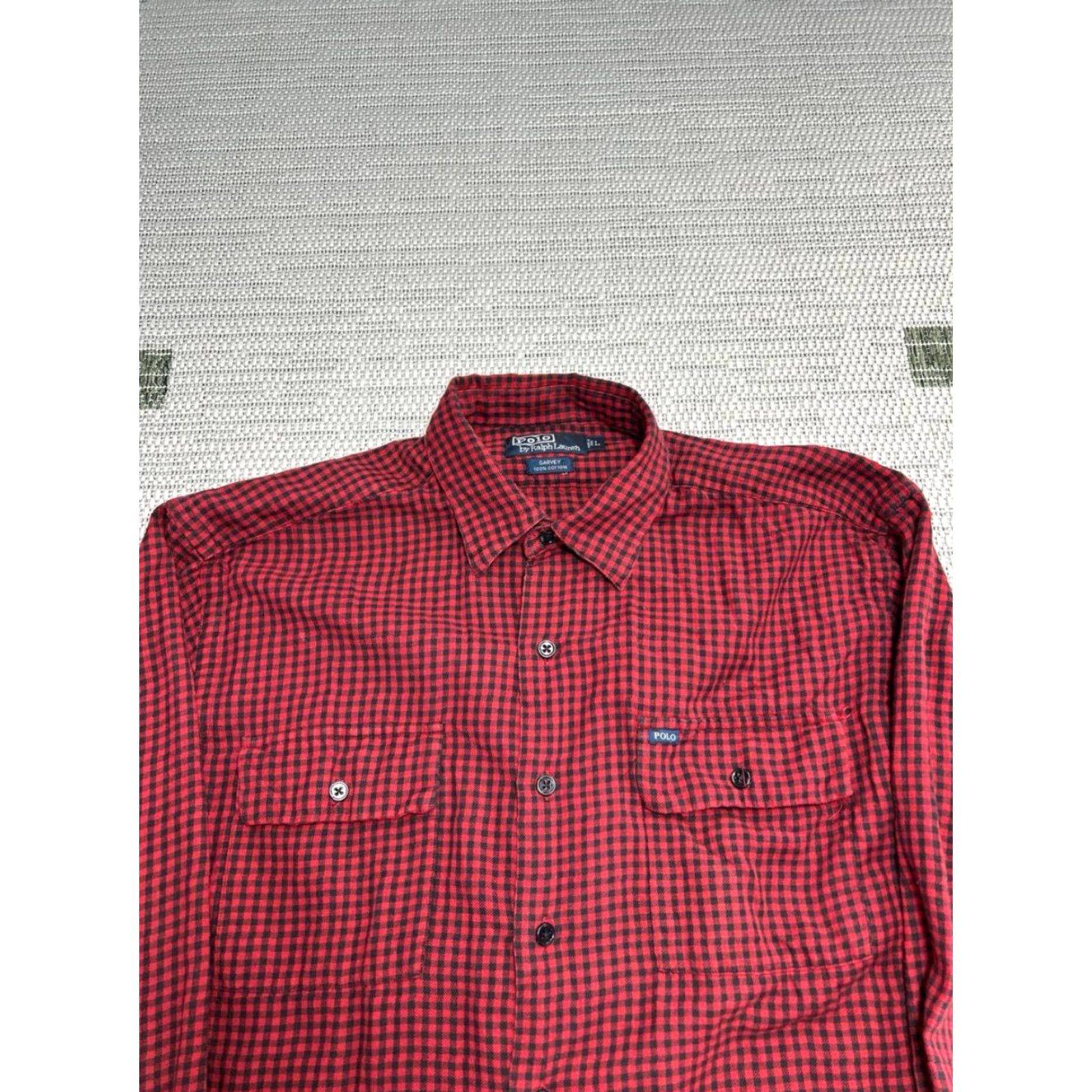 Polo Ralph Lauren Polo Ralph Lauren Garvey Shirt Mens Large Red Buffalo Check Cotton Button Up Size US L / EU 52-54 / 3 - 3 Thumbnail
