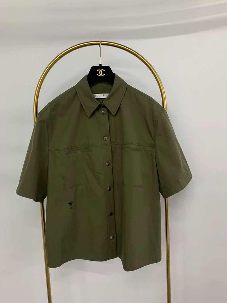 Dior Dior Green Bee Embroidered Short Sleeve Shirt - dmc Size US M / EU 48-50 / 2 - 1 Thumbnail
