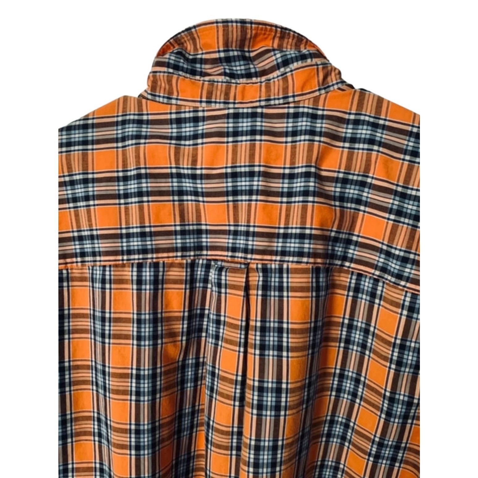Chaps Chaps XXL Orange Navy Plaid Button-Down Shirt Short Sleeve Size US XXL / EU 58 / 5 - 8 Thumbnail