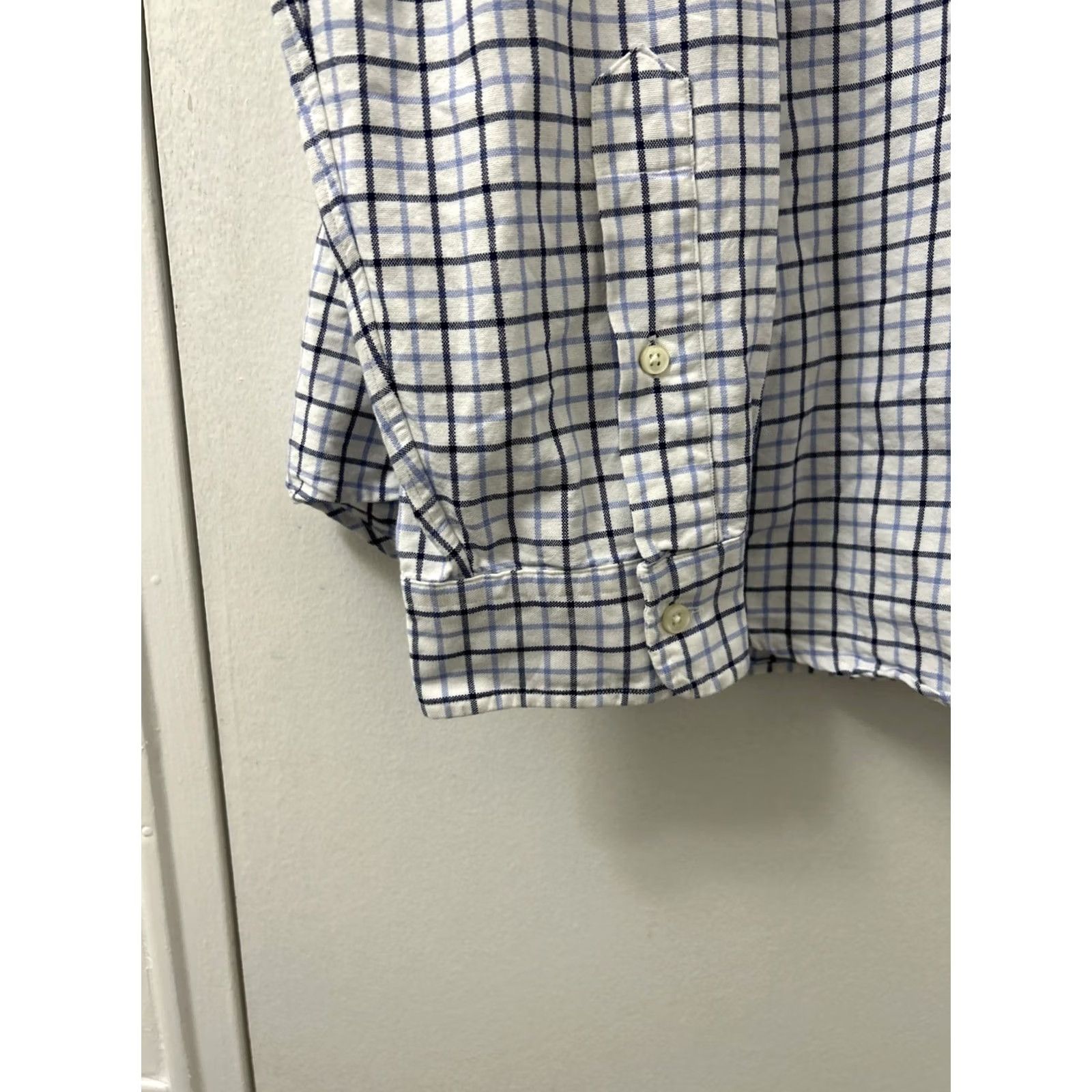 Ralph Lauren VINTAGE Polo Ralph Lauren Shirt Mens 2XL White Blue Plaid Button-Down L/S Classic Fit Size US XXL / EU 58 / 5 - 7 Thumbnail