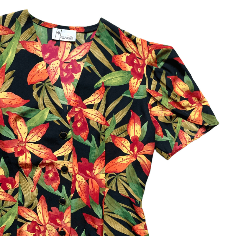 Vintage Vintage shirt with flowers / floral patterns - Henriette Size M / US 6-8 / IT 42-44 - 2 Thumbnail