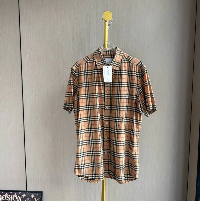 Burberry Burberry Khaki Cotton Short Sleeve Shirt Size S / US 4 / IT 40 - 1 Thumbnail