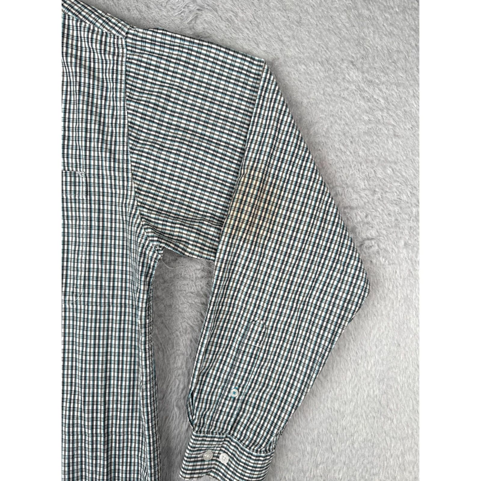 Vintage Cinch Blue White Plaid Flannel Shirt Adult Large Long Sleeve Cotton Casual Workwear Mens Size US L / EU 52-54 / 3 - 2 Thumbnail