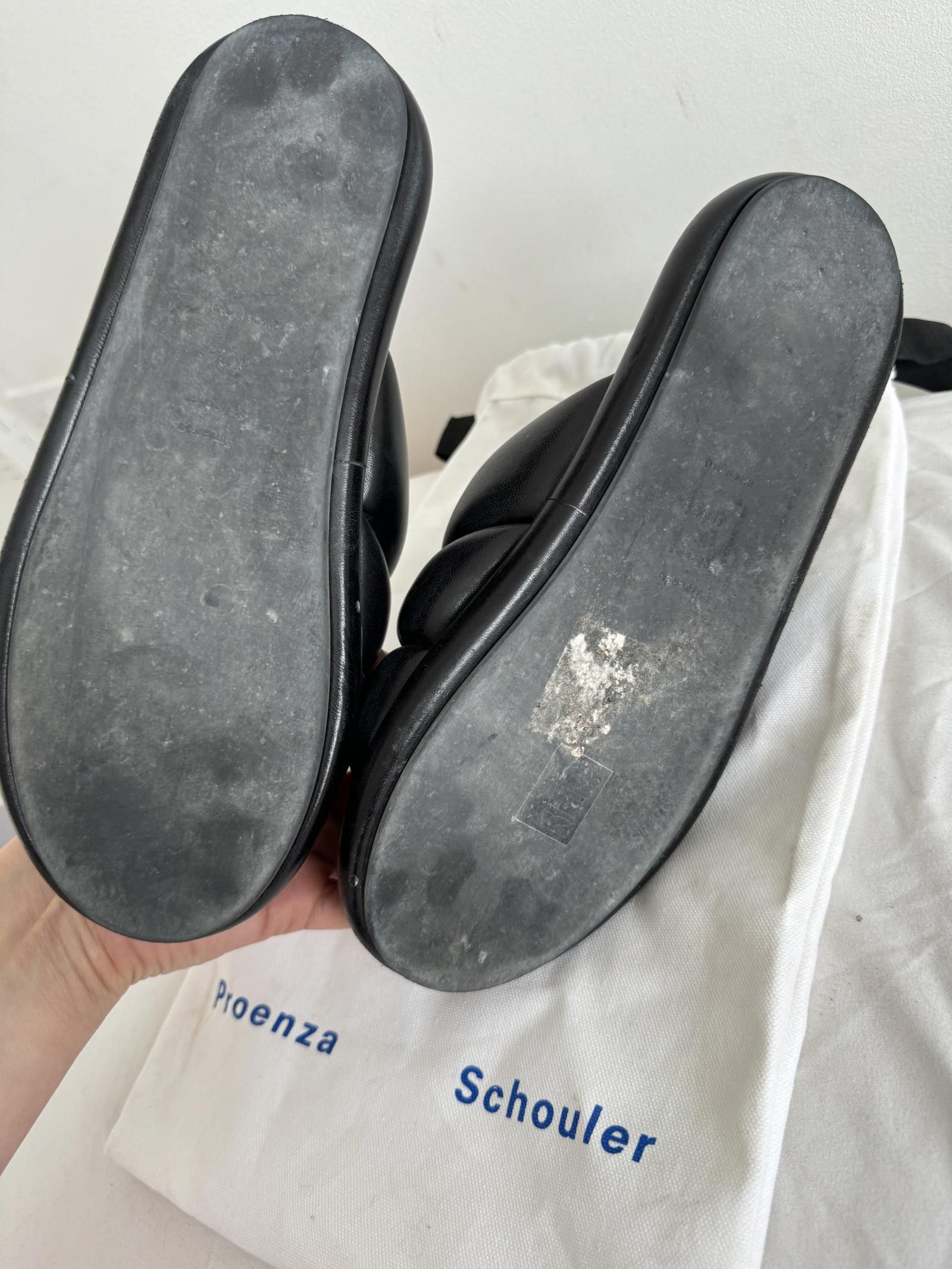 Designer Proenza Schouler black leather slides. EU 40 Size US 9 / IT 39 - 3 Thumbnail