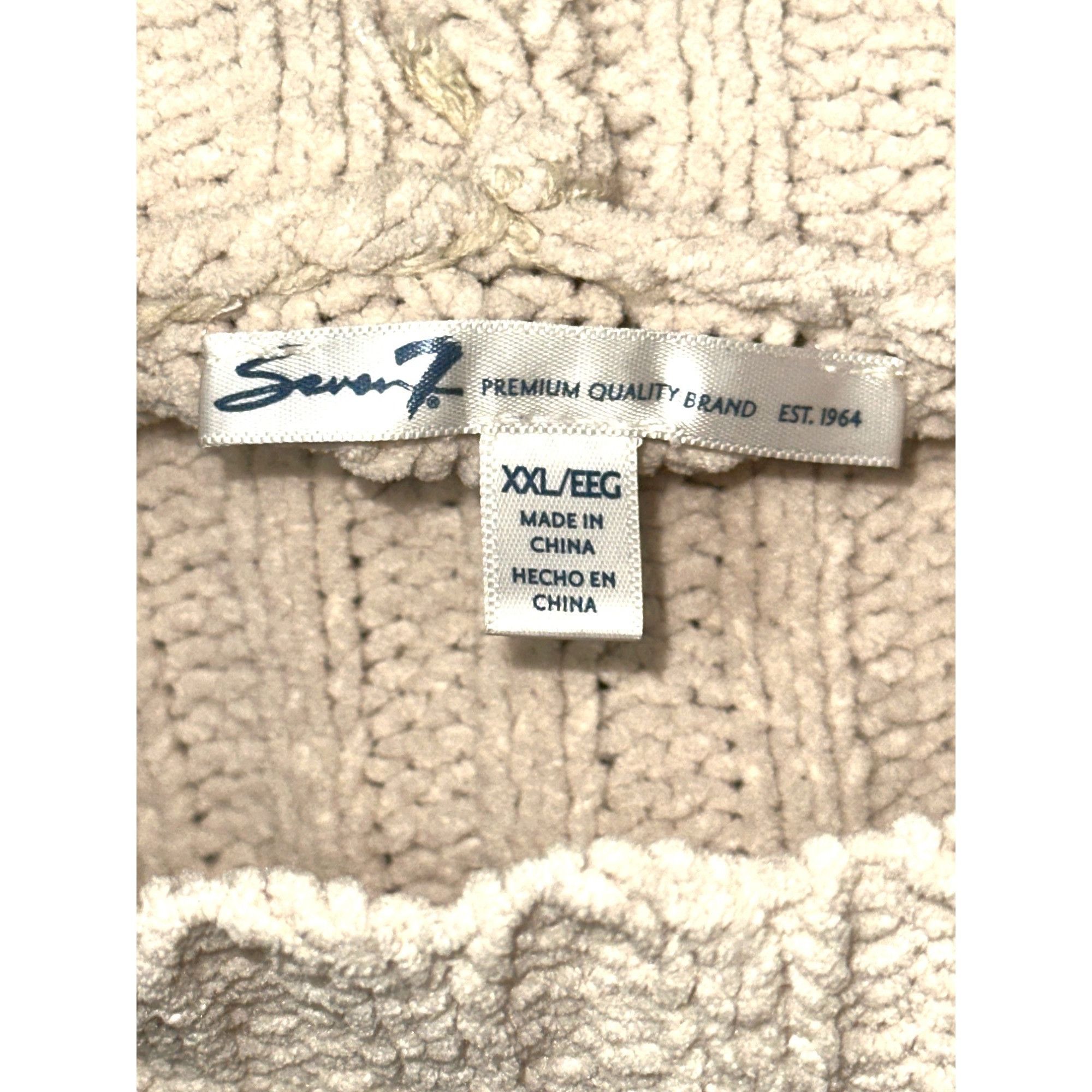 Seven 7 Seven7 Cable Knit Beige Cowl Neck Sweater Cozy Premium Quali Size XXL / US 16-18 / IT 52-54 - 6 Thumbnail