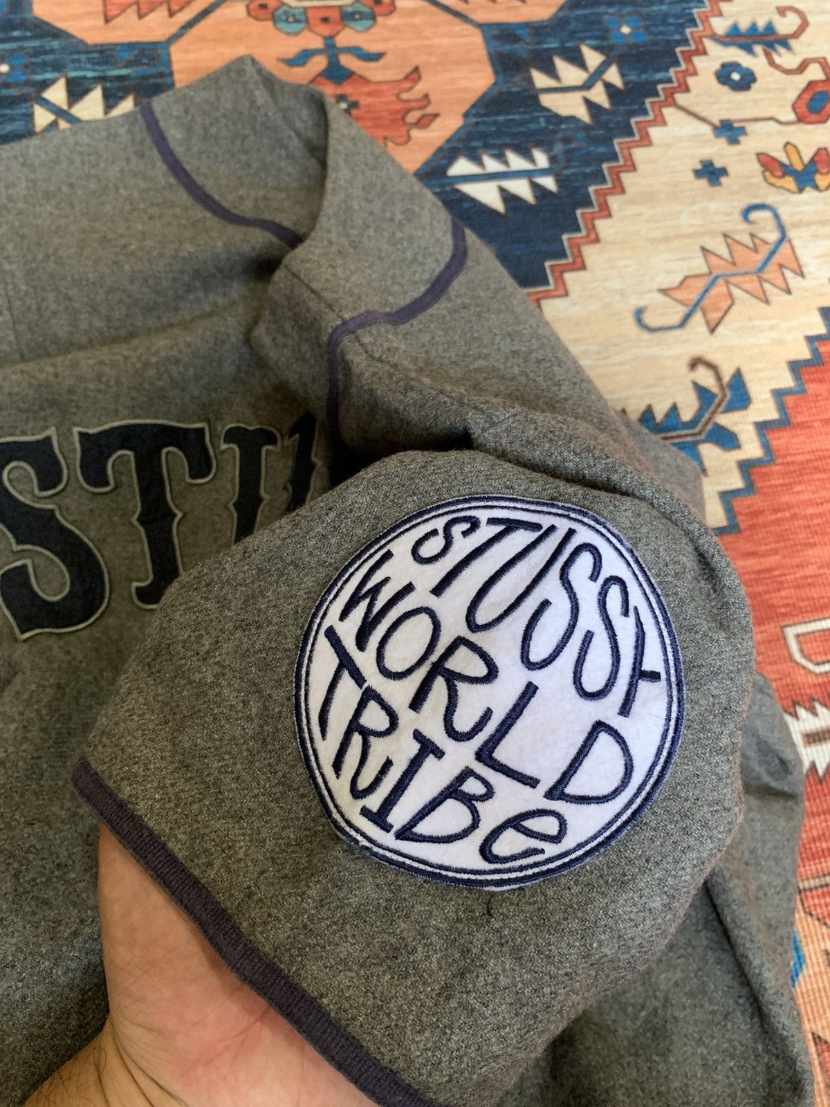 Stussy Vintage Stussy Baseball Jersey Big Logo Grey T-shirt Size US L / EU 52-54 / 3 - 7 Thumbnail