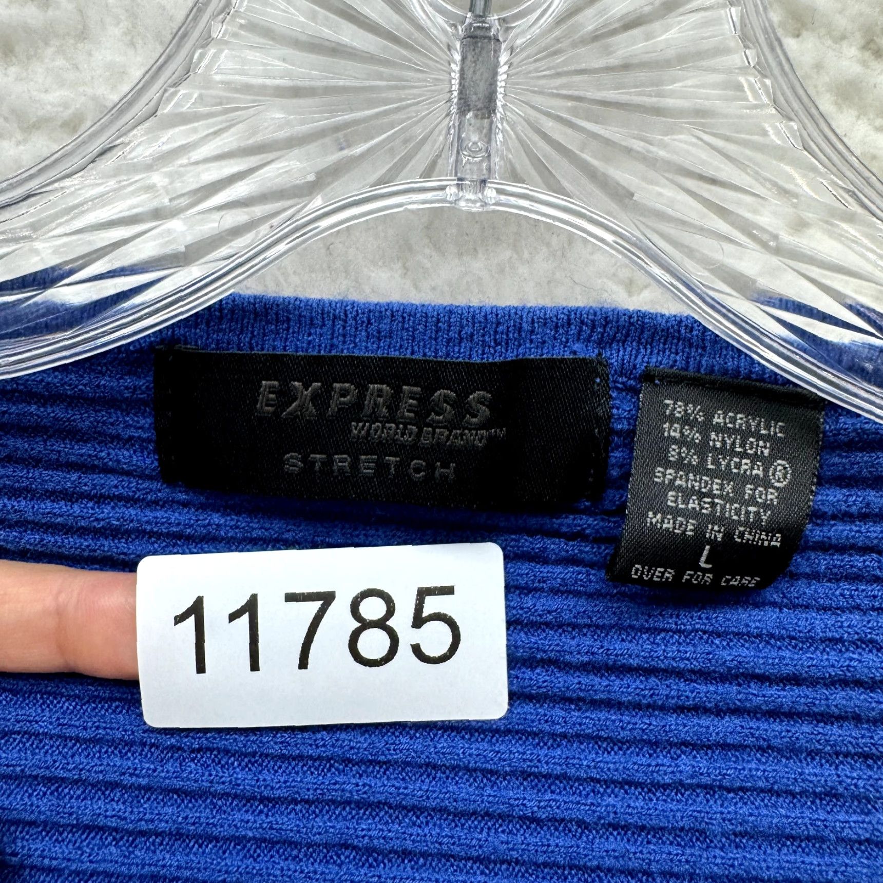 Express VINTAGE 90s Y2K Bolero Shrug Crop Cardigan Top Knit Blue L Express Shirt Grunge Boho Fairy Mens? Womens? Size L / US 10 / IT 46 - 7 Thumbnail