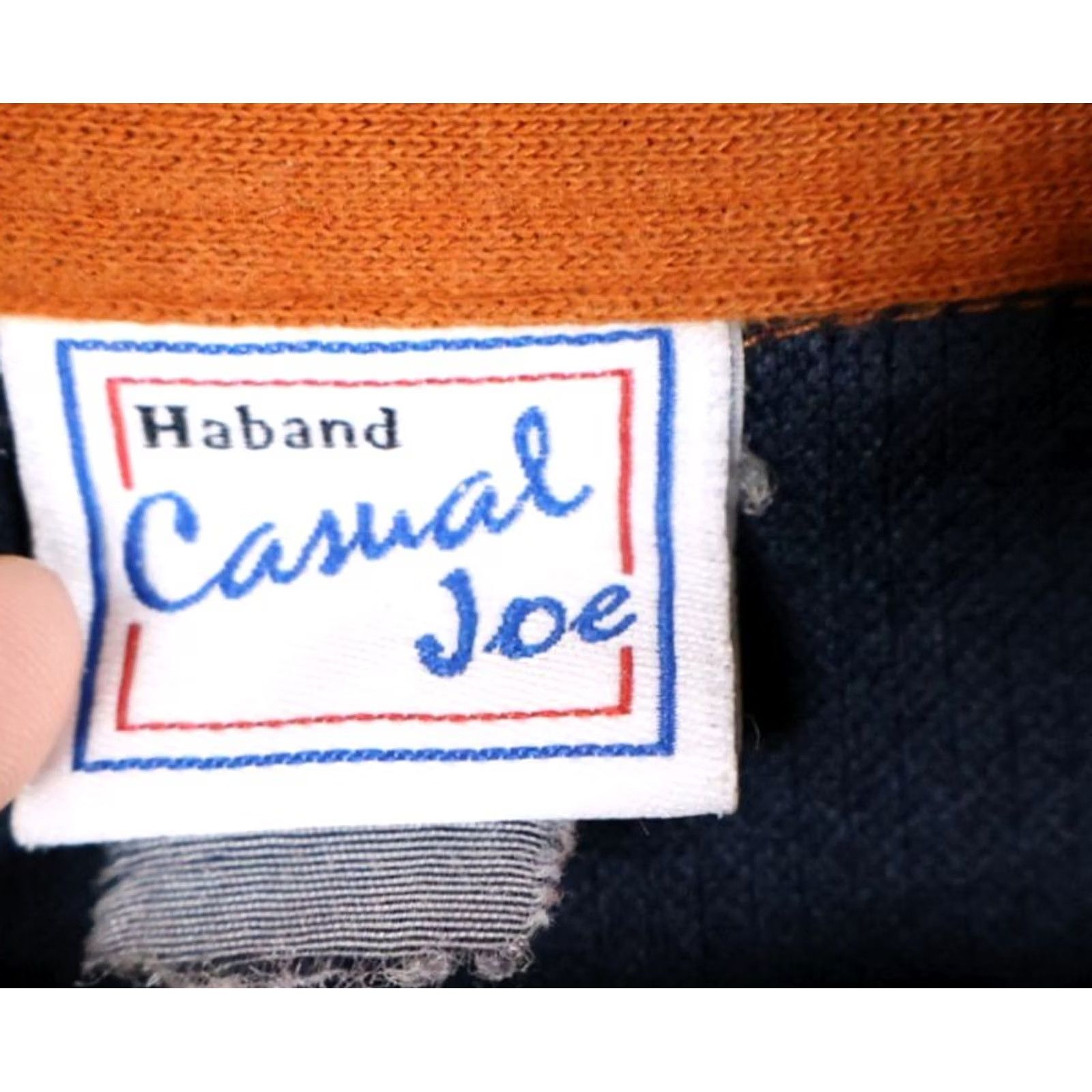 Haband 90s Waffle Knit Polo Shirt Mens 3XL Blue Orange Striped Long Sleeve Vintage VTG Size US XXL / EU 58 / 5 - 3 Thumbnail