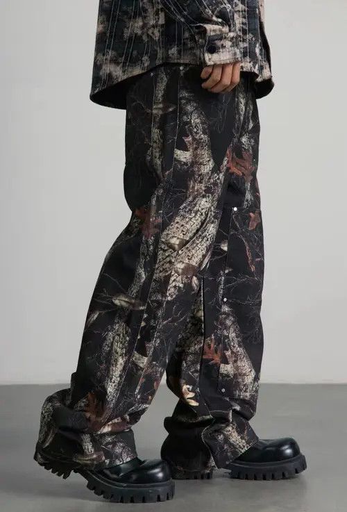 VIBE Vintage leaf camouflage logging studded trousers Size US 32 / EU 48 - 7 Thumbnail