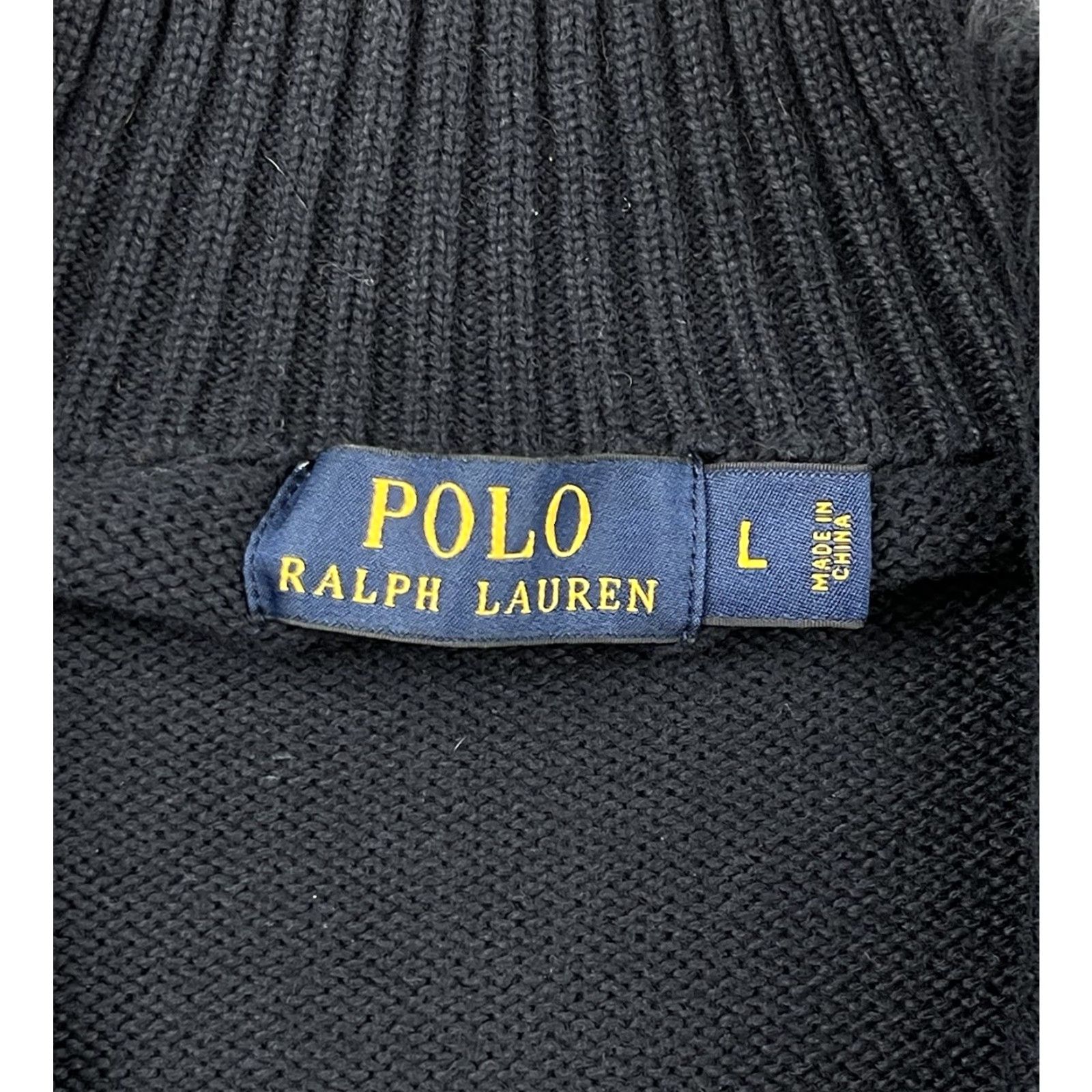 Polo Ralph Lauren Polo Ralph Lauren Mens Sweater 1/4 Zip Large Navy Blue Knit Cotton Pony Logo Golf Pullover Size US L / EU 52-54 / 3 - 3 Thumbnail