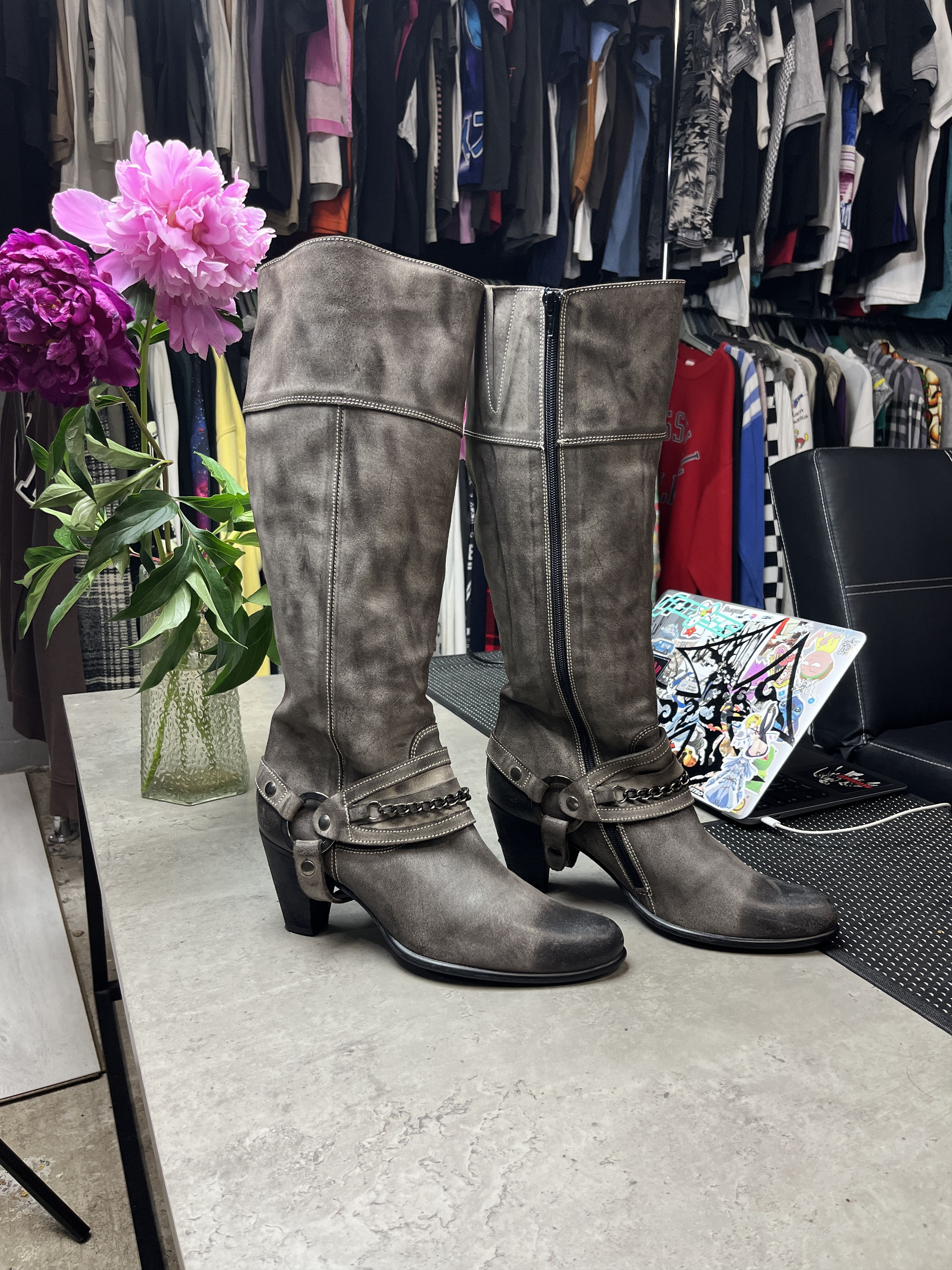 Quest 2000s QUEST? FACTORY DISTRESSED HARNESS MOTO BOOTS - 5127 Size US 9 / IT 39 - 8 Thumbnail