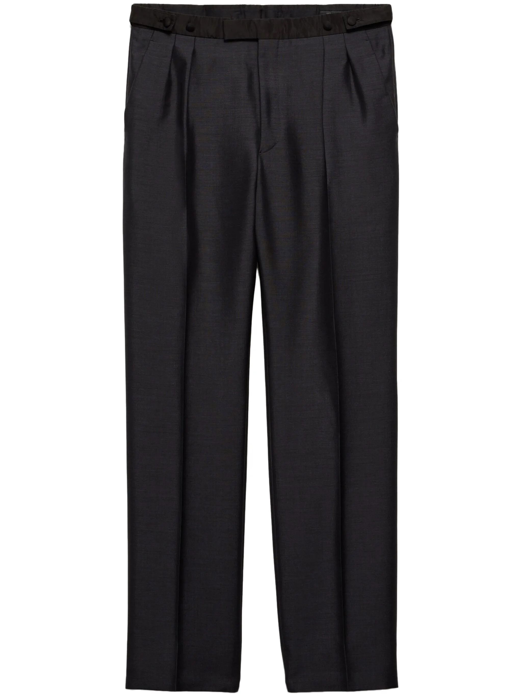 Prada o1bcso1str1025 Pleated Tailored Pants in Black Size US 36 / EU 52 - 1 Thumbnail