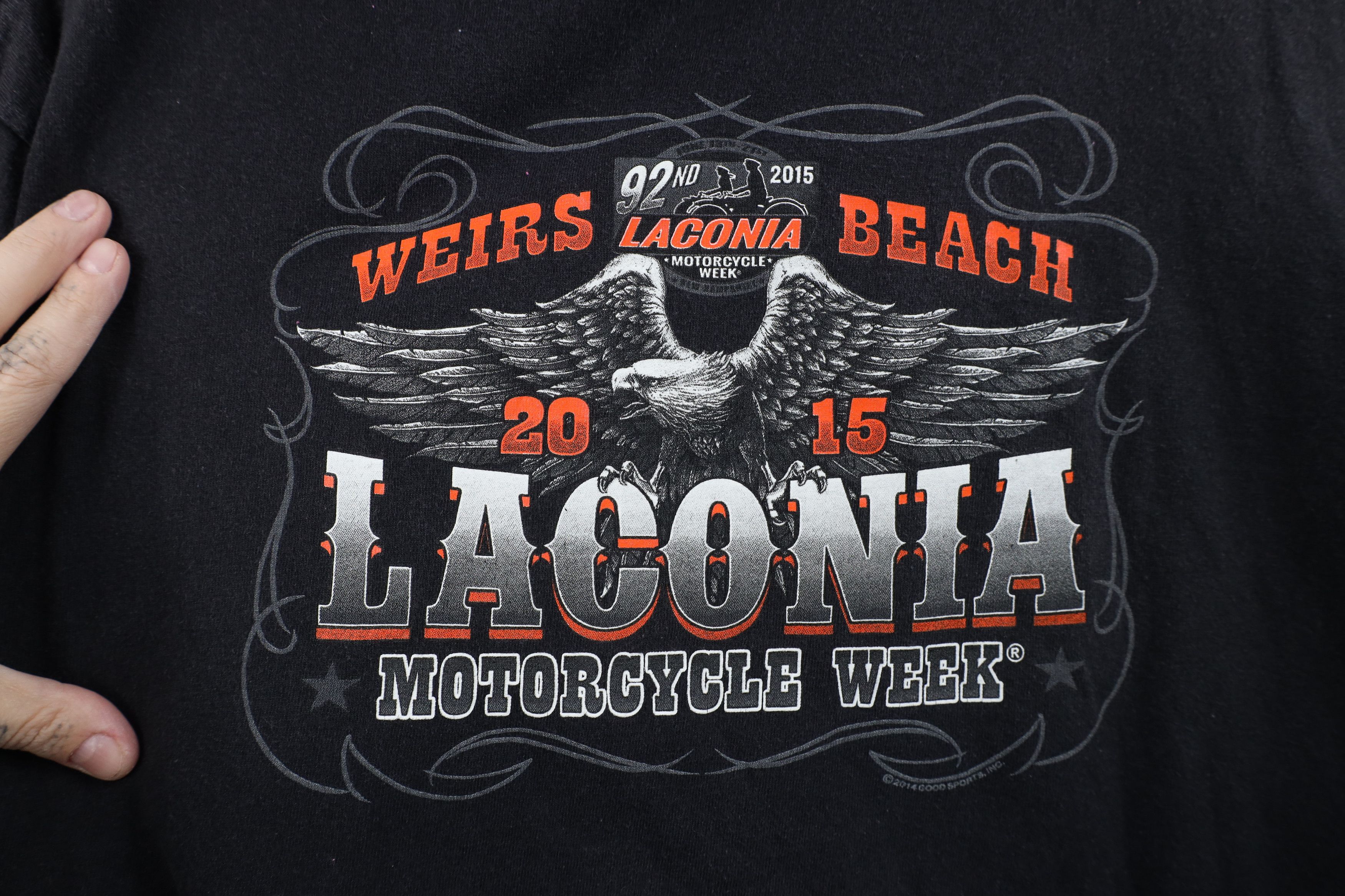 Vintage Vintage Y2K Spell Laconia Bike Week Motorcycle T-Shirt Black Size US XXL / EU 58 / 5 - 4 Thumbnail